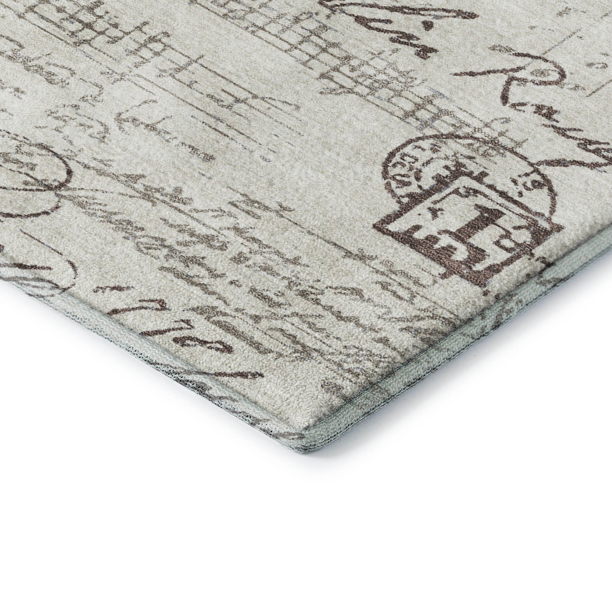 Seville Machine Washable Transitional Linen Ivory Rug 1'8" x 2'6" #shape_Rectangle