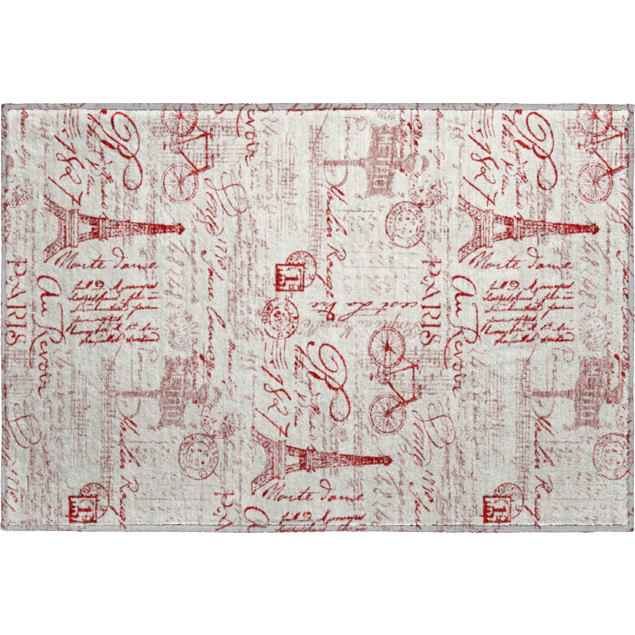 Seville Machine Washable Transitional Red Rug 1'8" x 2'6" #shape_Rectangle