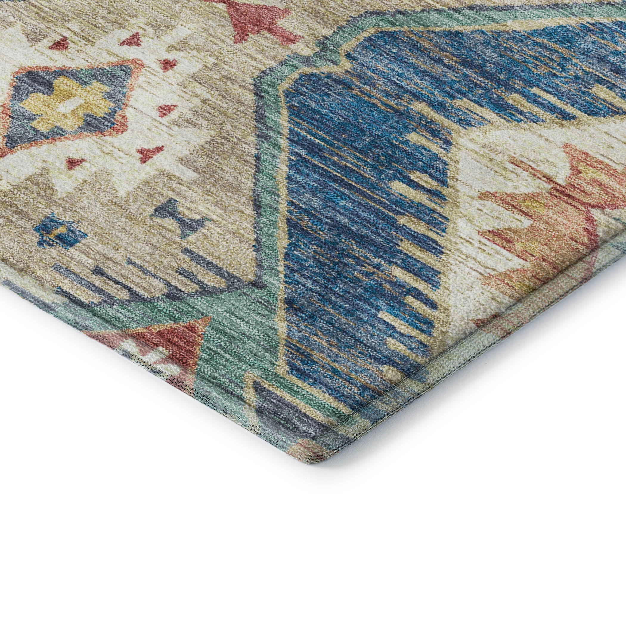 Oaxaca Machine Washable Transitional Navy Blue Rug 1'8" x 2'6" #shape_Rectangle