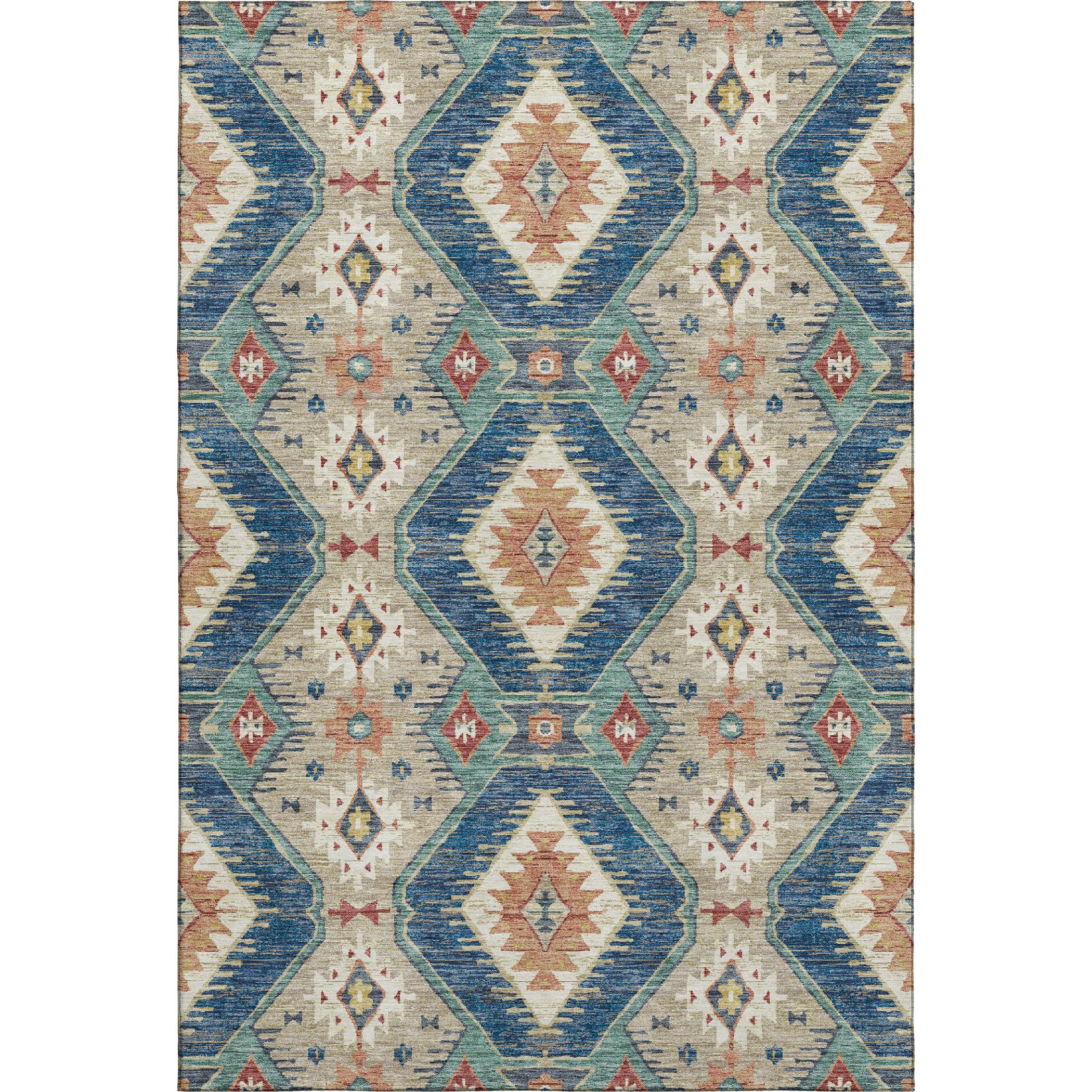 Oaxaca Machine Washable Transitional Navy Blue Rug 2'6" x 3'10" #shape_Rectangle