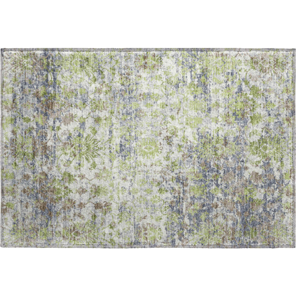 Dubrovnik Machine Washable Transitional Aloe Green Rug 1'8" x 2'6"