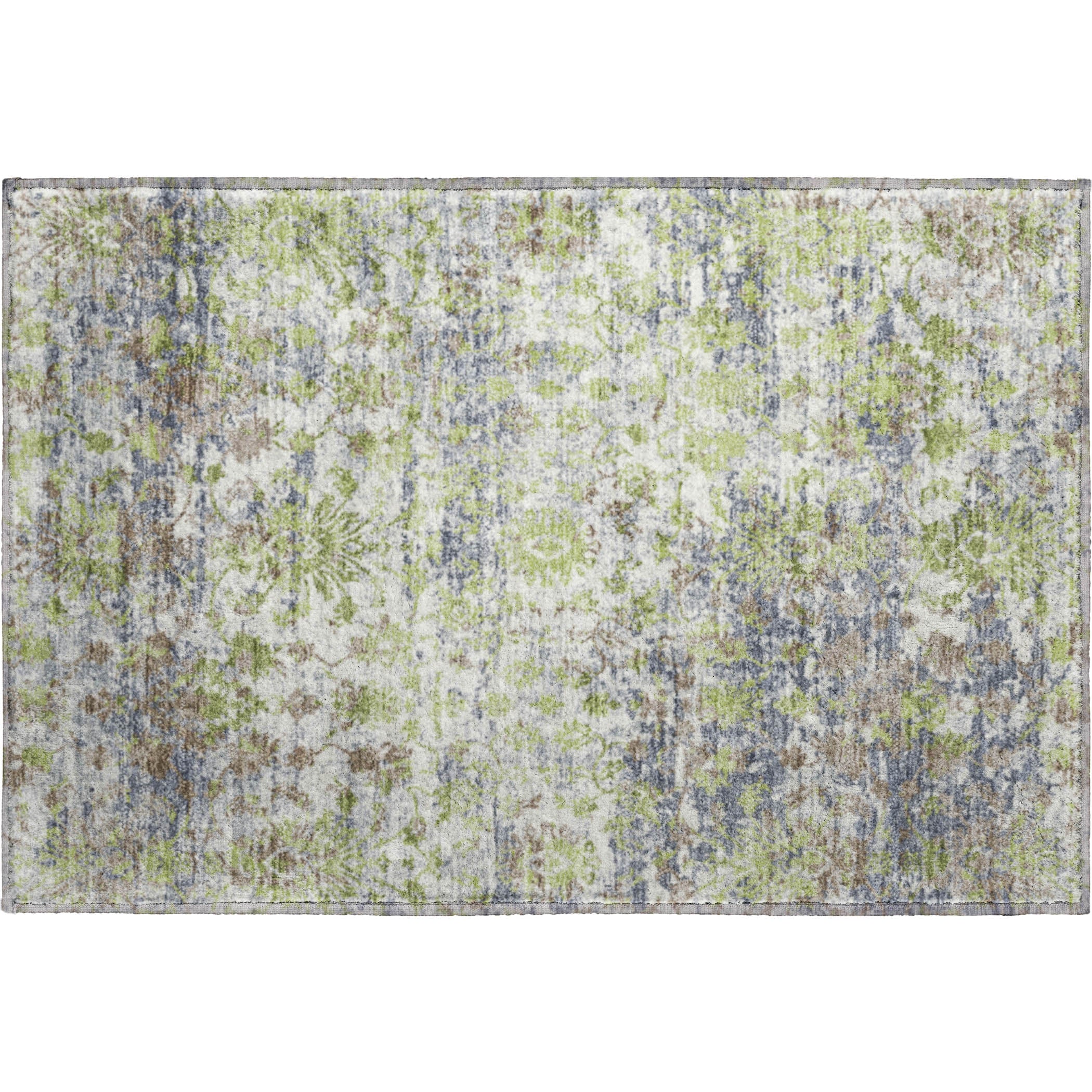 Dubrovnik Machine Washable Transitional Aloe Green Rug 1'8" x 2'6" #shape_Rectangle
