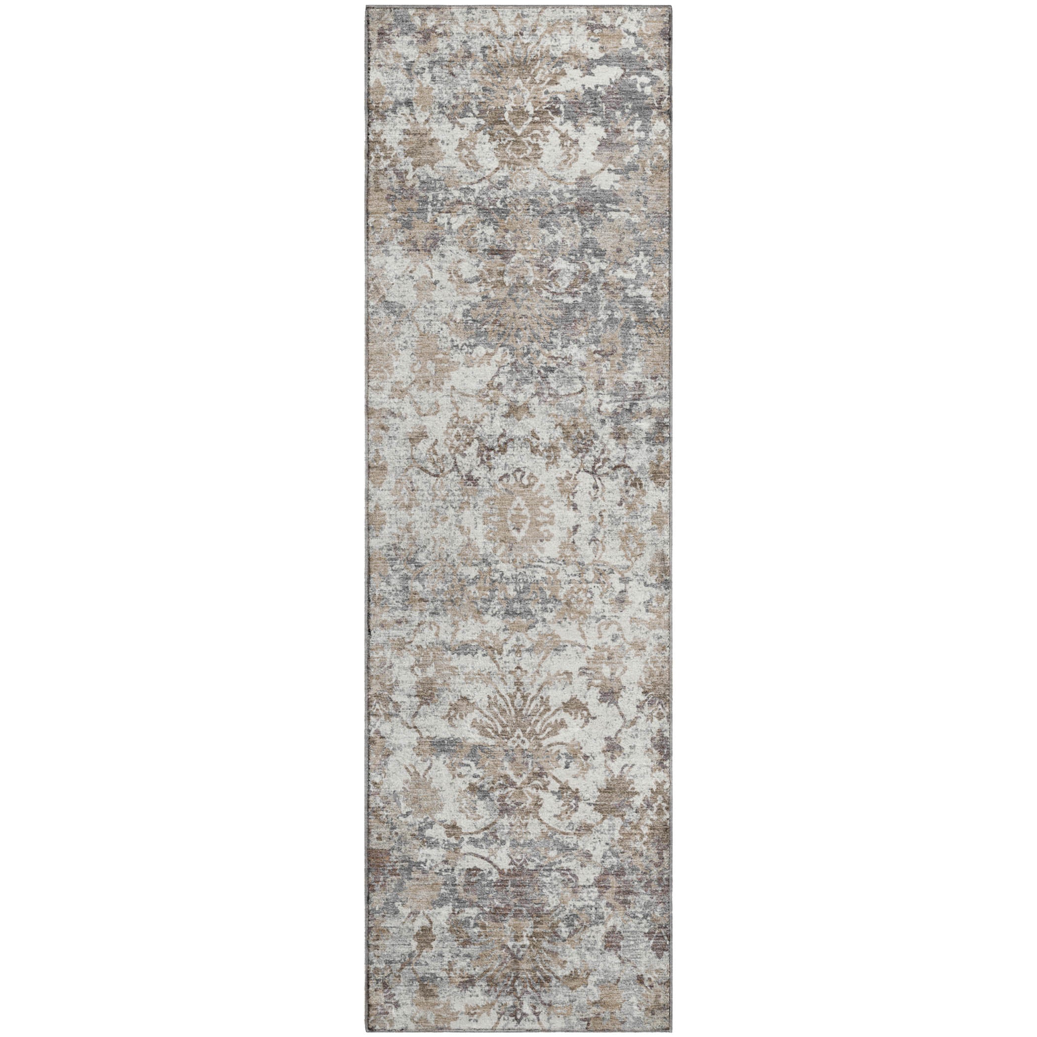Dubrovnik Machine Washable Transitional Taupe Brown Rug 2'3" x 7'6" #shape_Runner