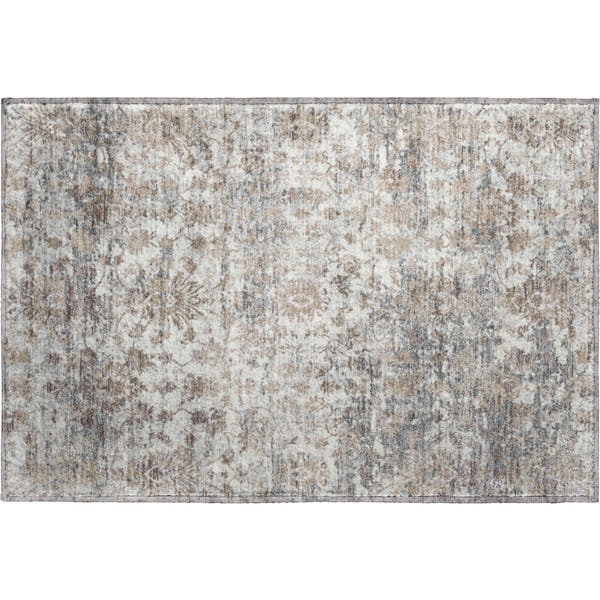Dubrovnik Machine Washable Transitional Taupe Brown Rug 1'8" x 2'6"