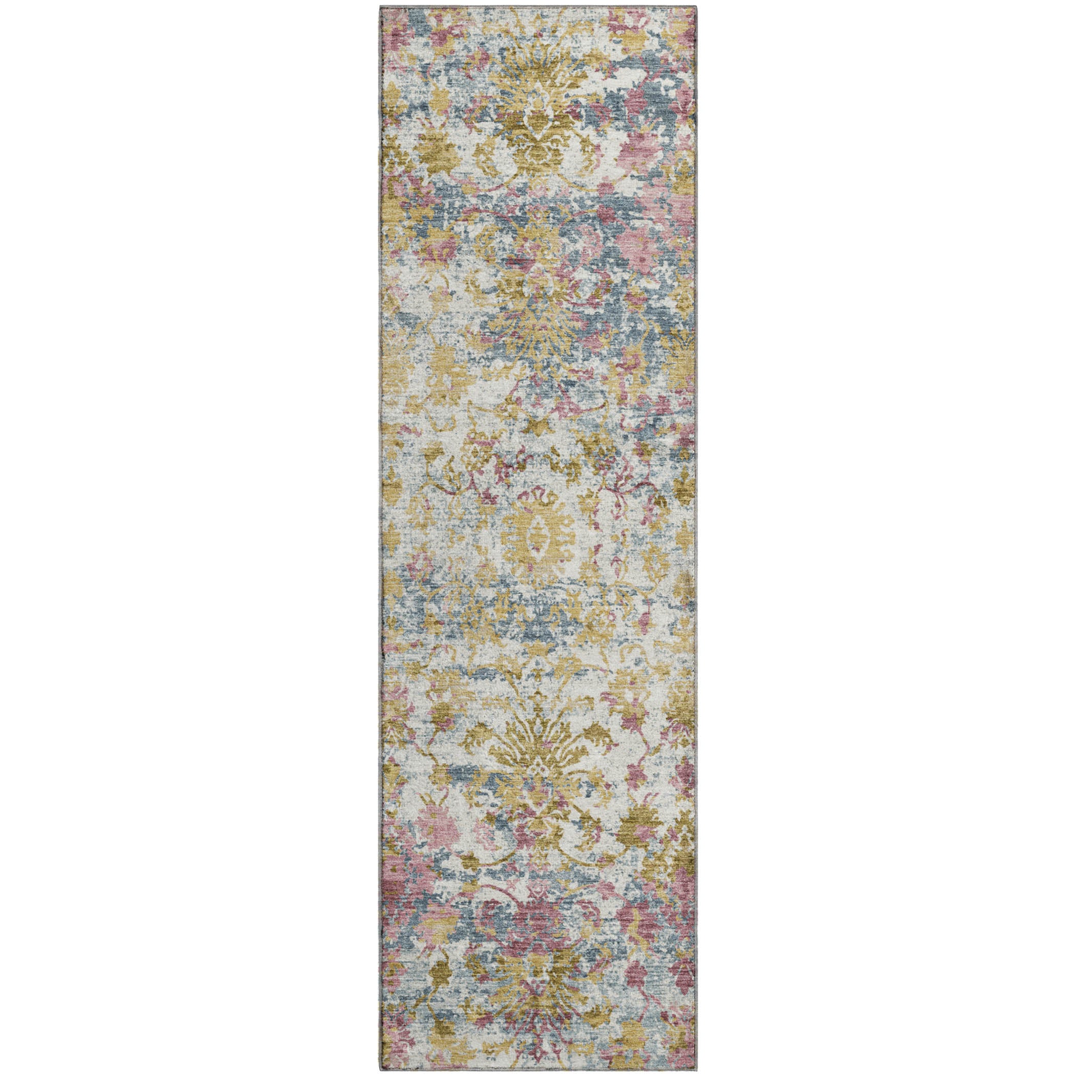 Dubrovnik Machine Washable Transitional Wheat Gold Rug 2'3" x 7'6" #shape_Runner