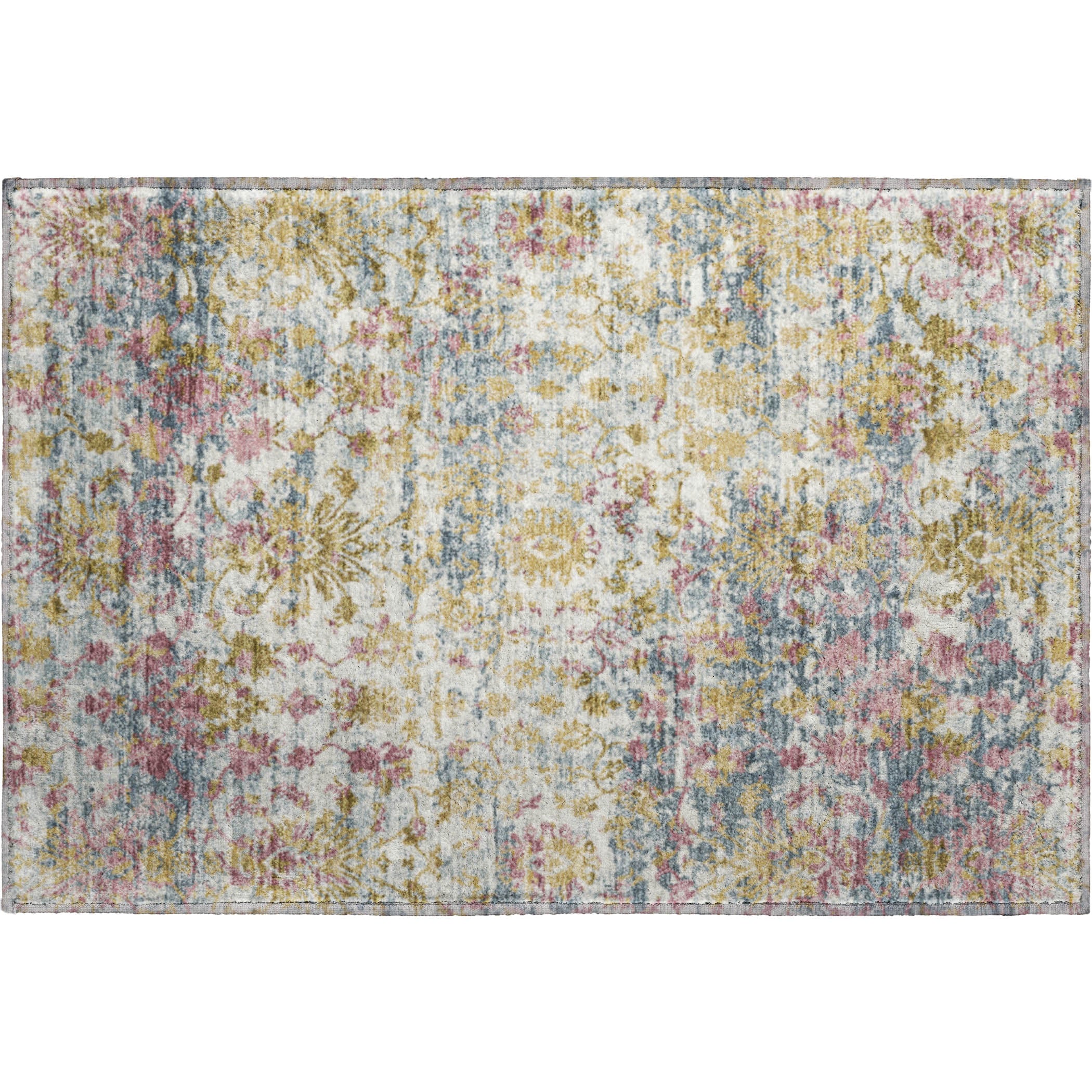 Dubrovnik Machine Washable Transitional Wheat Gold Rug 1'8" x 2'6" #shape_Rectangle