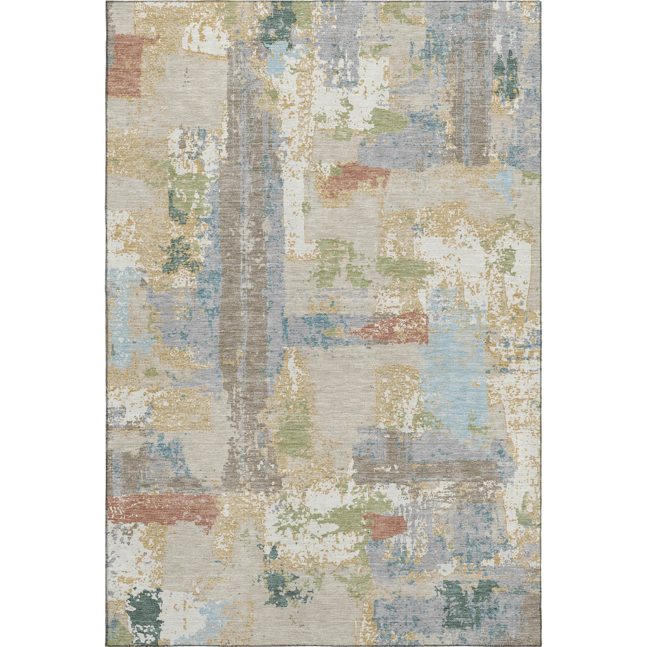 Seoul Machine Washable Transitional Beige Brown Rug 2'6" x 3'10" #shape_Rectangle