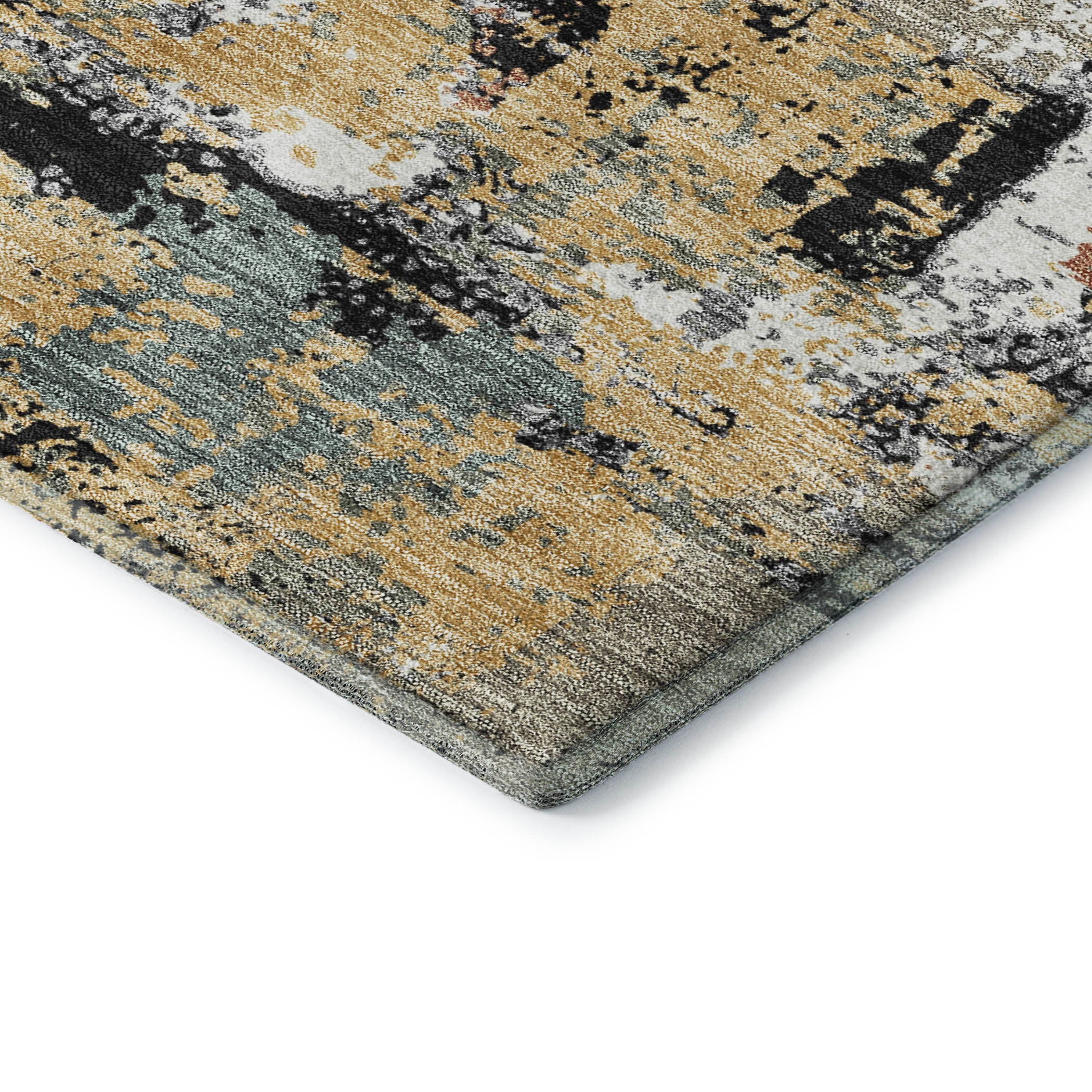 Seoul Machine Washable Transitional Black Rug 1'8" x 2'6" #shape_Rectangle