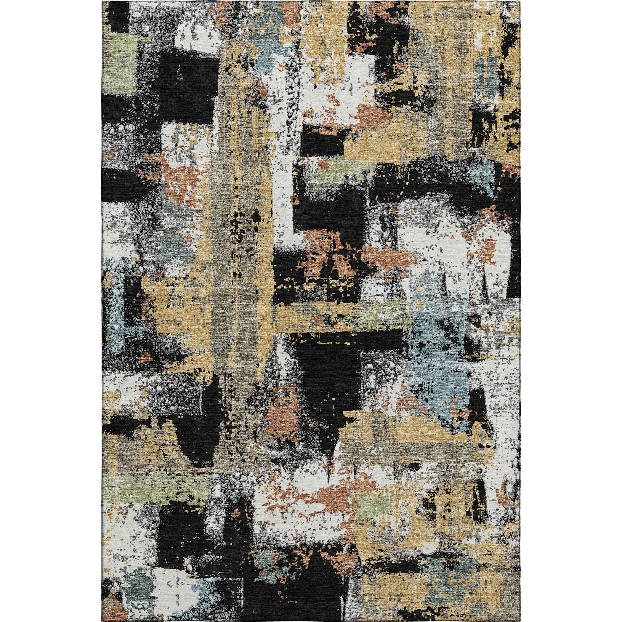 Seoul Machine Washable Transitional Black Rug 2'6" x 3'10" #shape_Rectangle