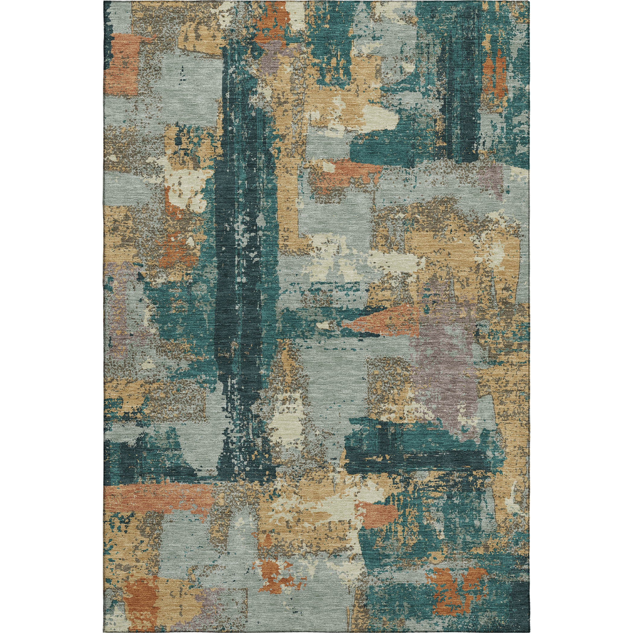 Seoul Machine Washable Transitional Seafoam Blue Rug 2'6" x 3'10" #shape_Rectangle