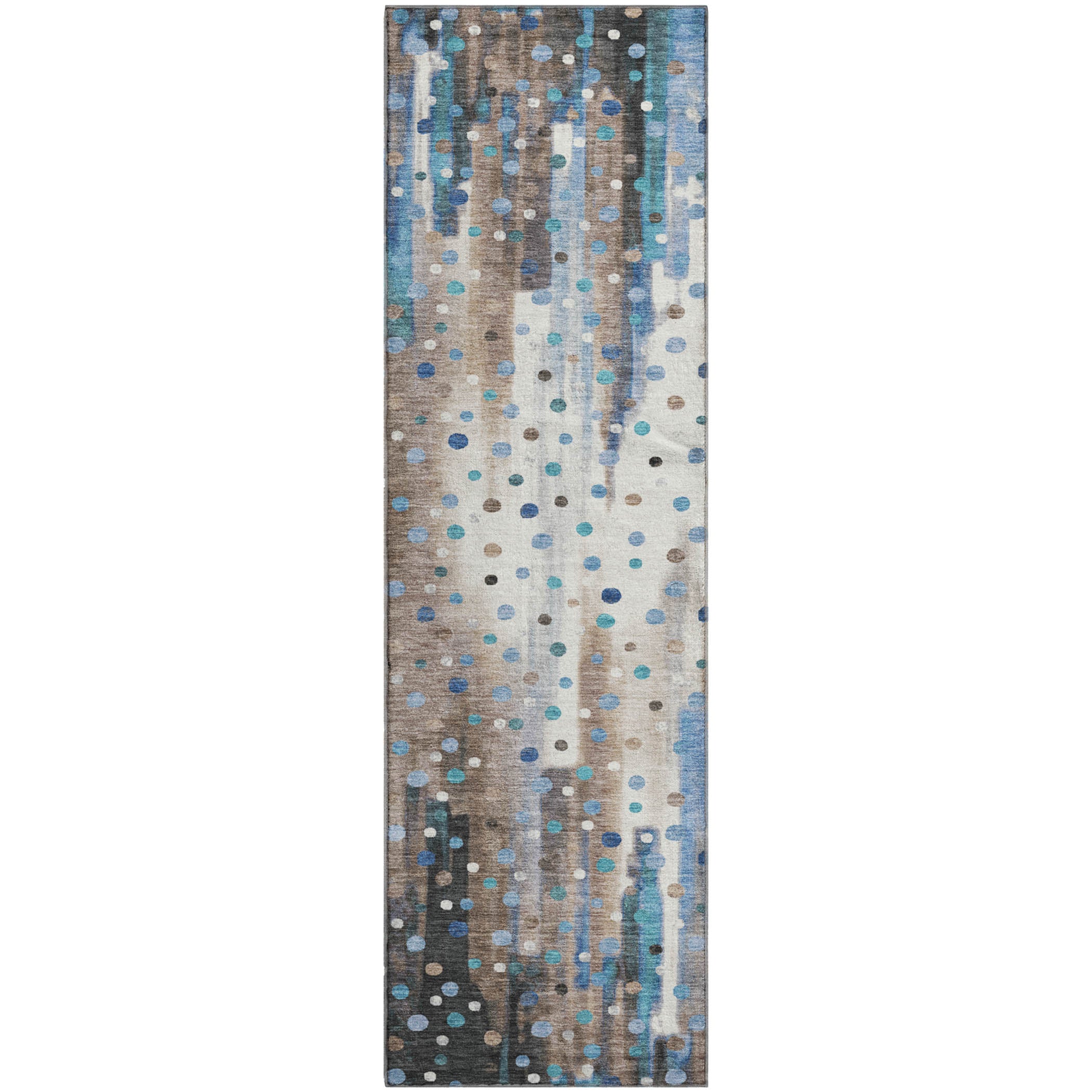 Seville Machine Washable Transitional Taupe Brown Rug 2'3" x 7'6" #shape_Runner