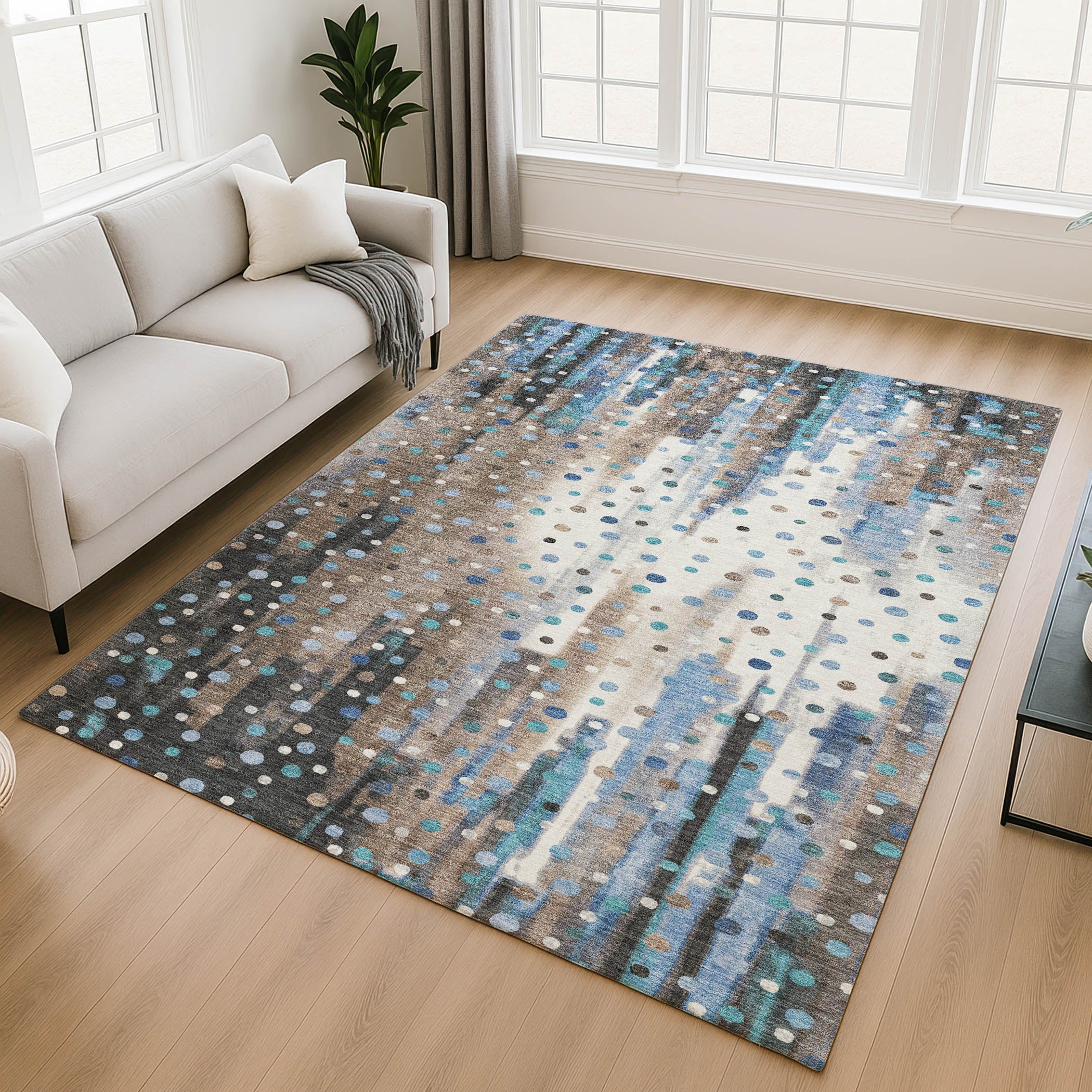 Seville Machine Washable Transitional Taupe Brown Rug 2'6" x 3'10" #shape_Rectangle
