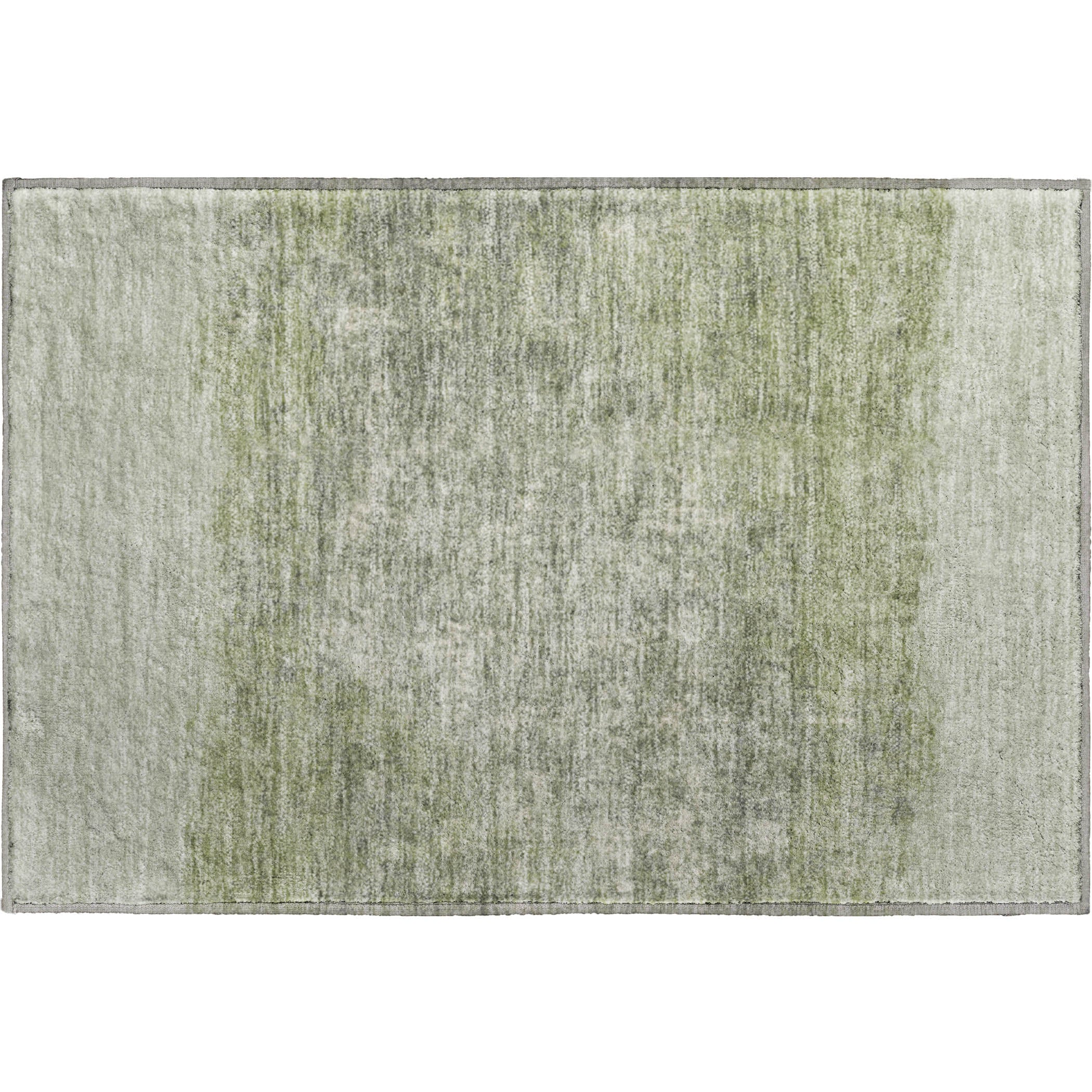 Luang Prabang Machine Washable Transitional Aloe Green Rug 1'8" x 2'6" #shape_Rectangle