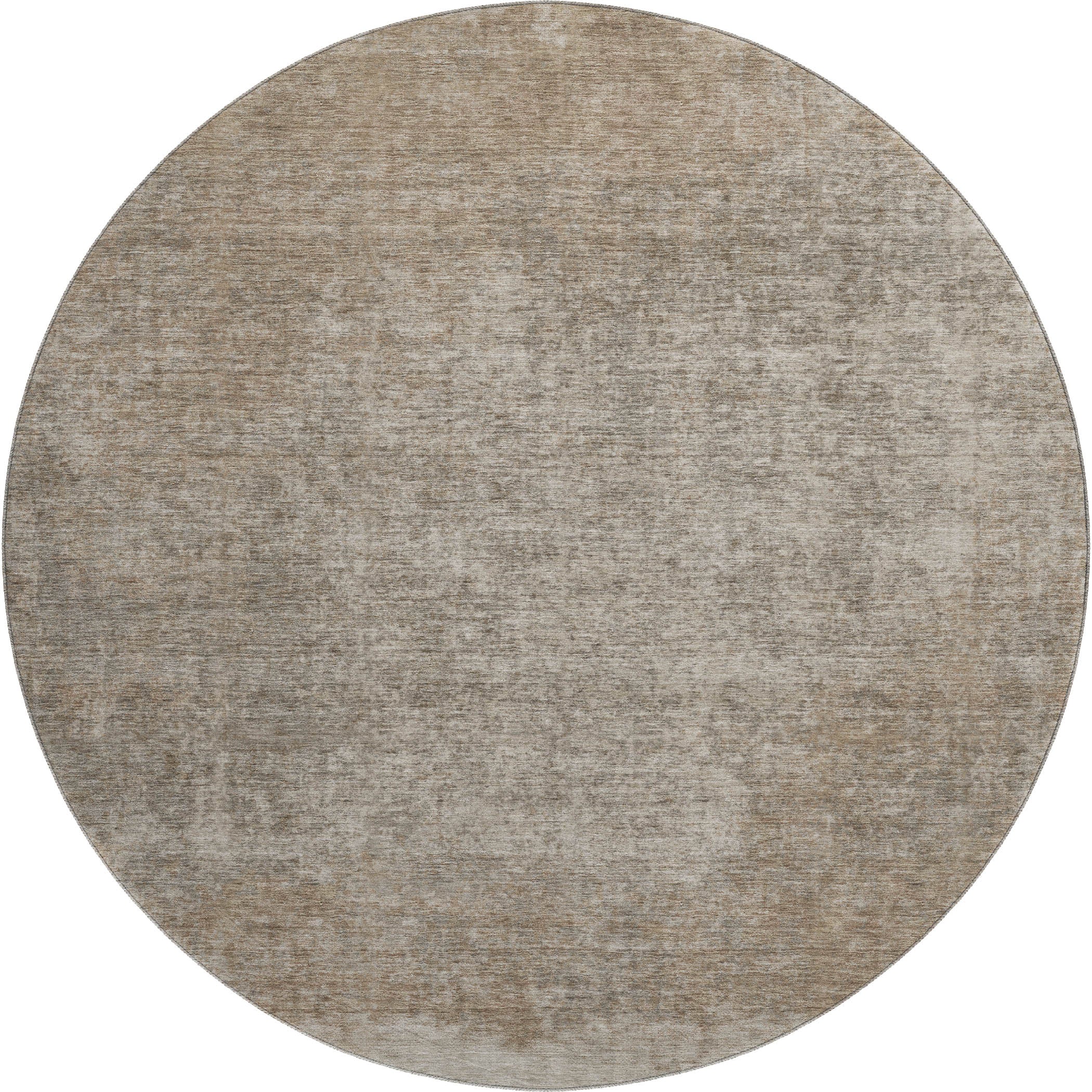 Luang Prabang Machine Washable Transitional Beige Brown Rug 8' x 8' #shape_Round