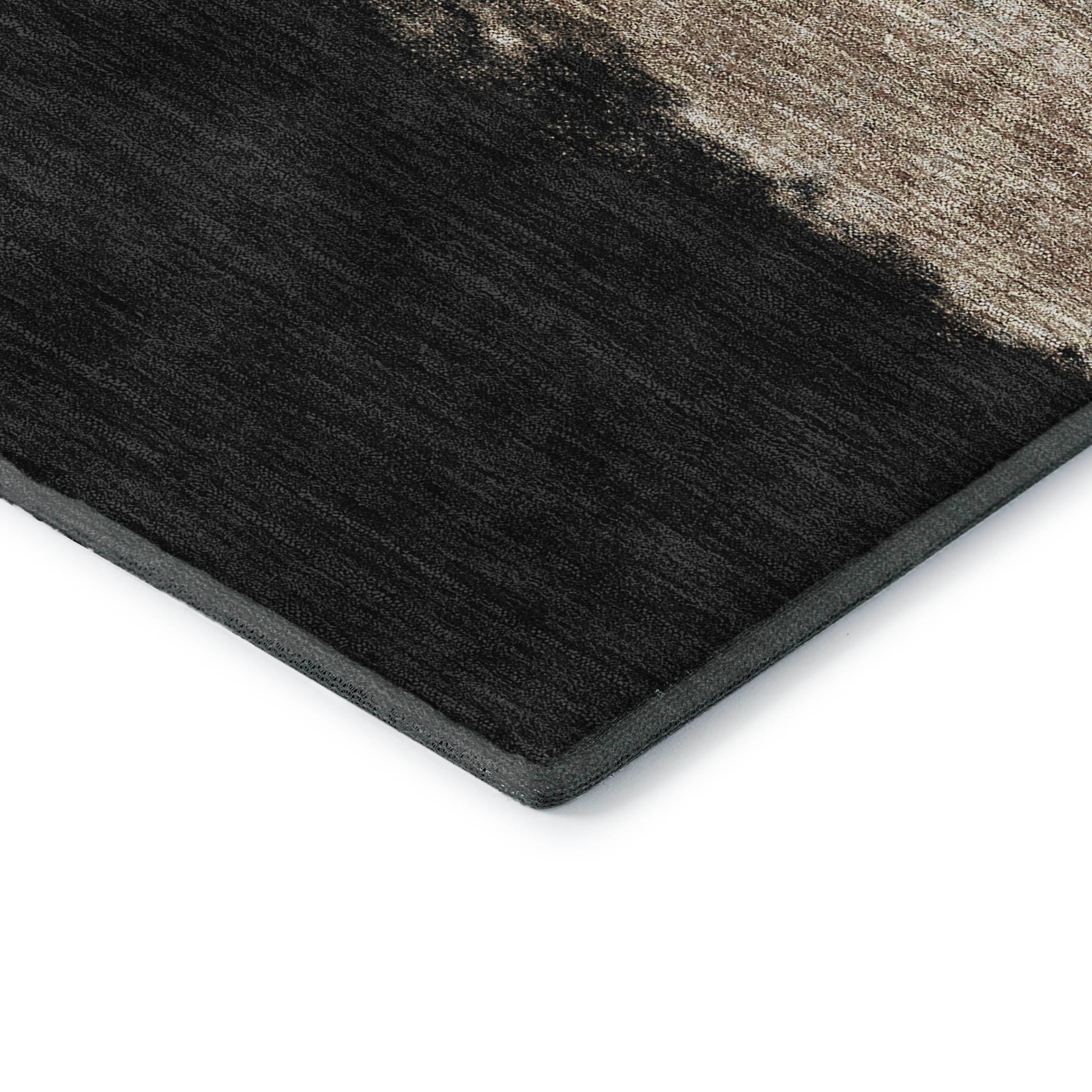 Luang Prabang Machine Washable Transitional Black Rug 1'8" x 2'6" #shape_Rectangle