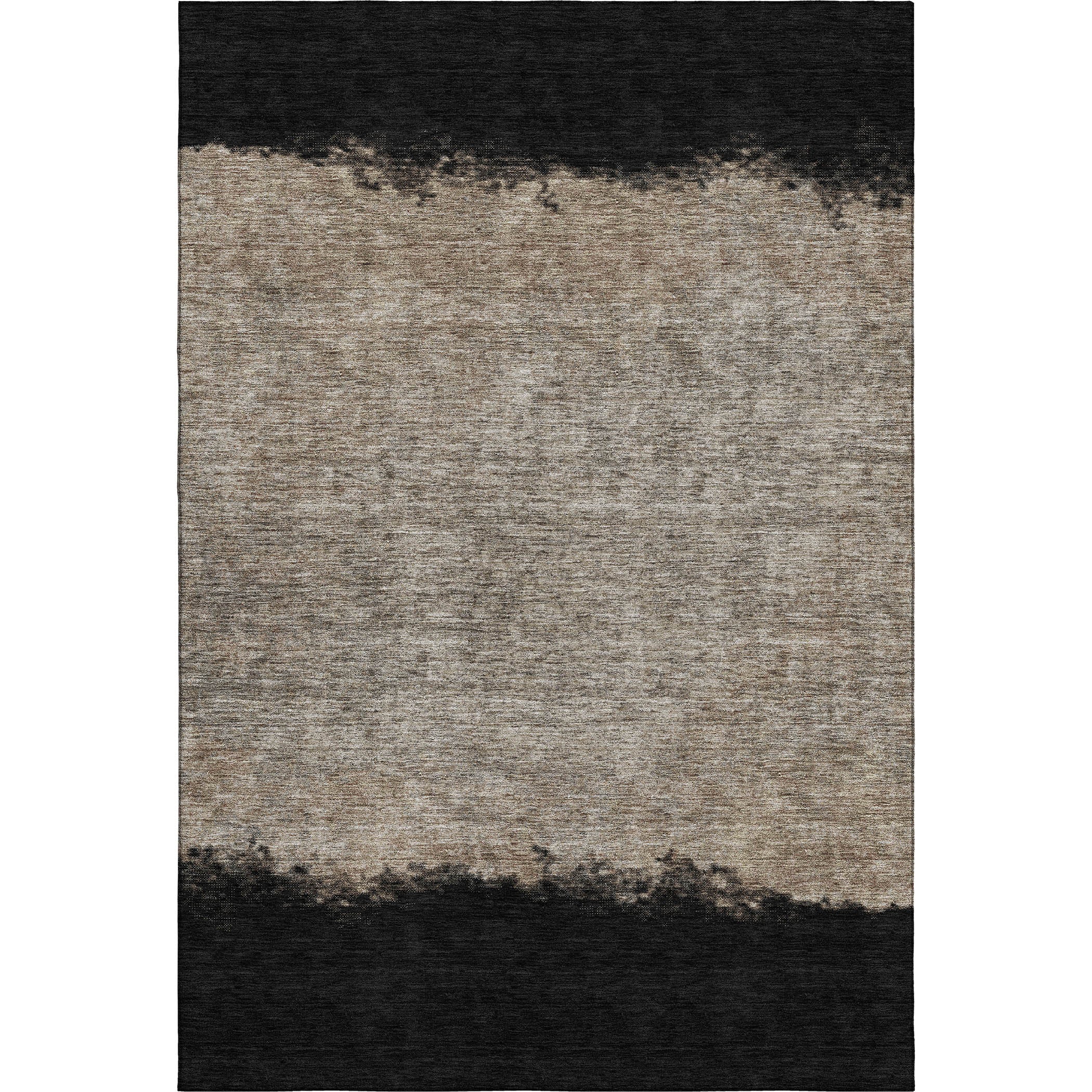 Luang Prabang Machine Washable Transitional Black Rug 2'6" x 3'10" #shape_Rectangle