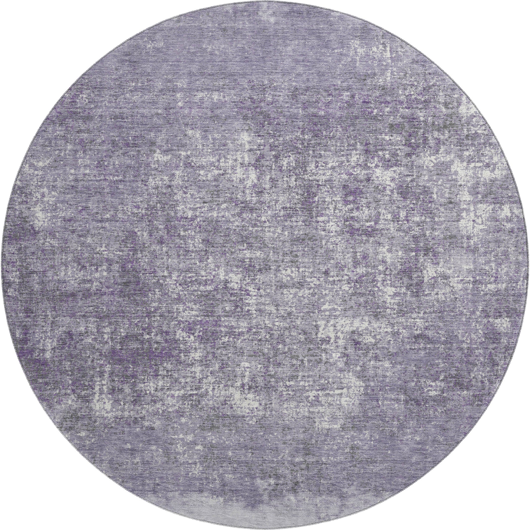 Luang Prabang Machine Washable Transitional Lavender Purple Rug 8' x 8' #shape_Round