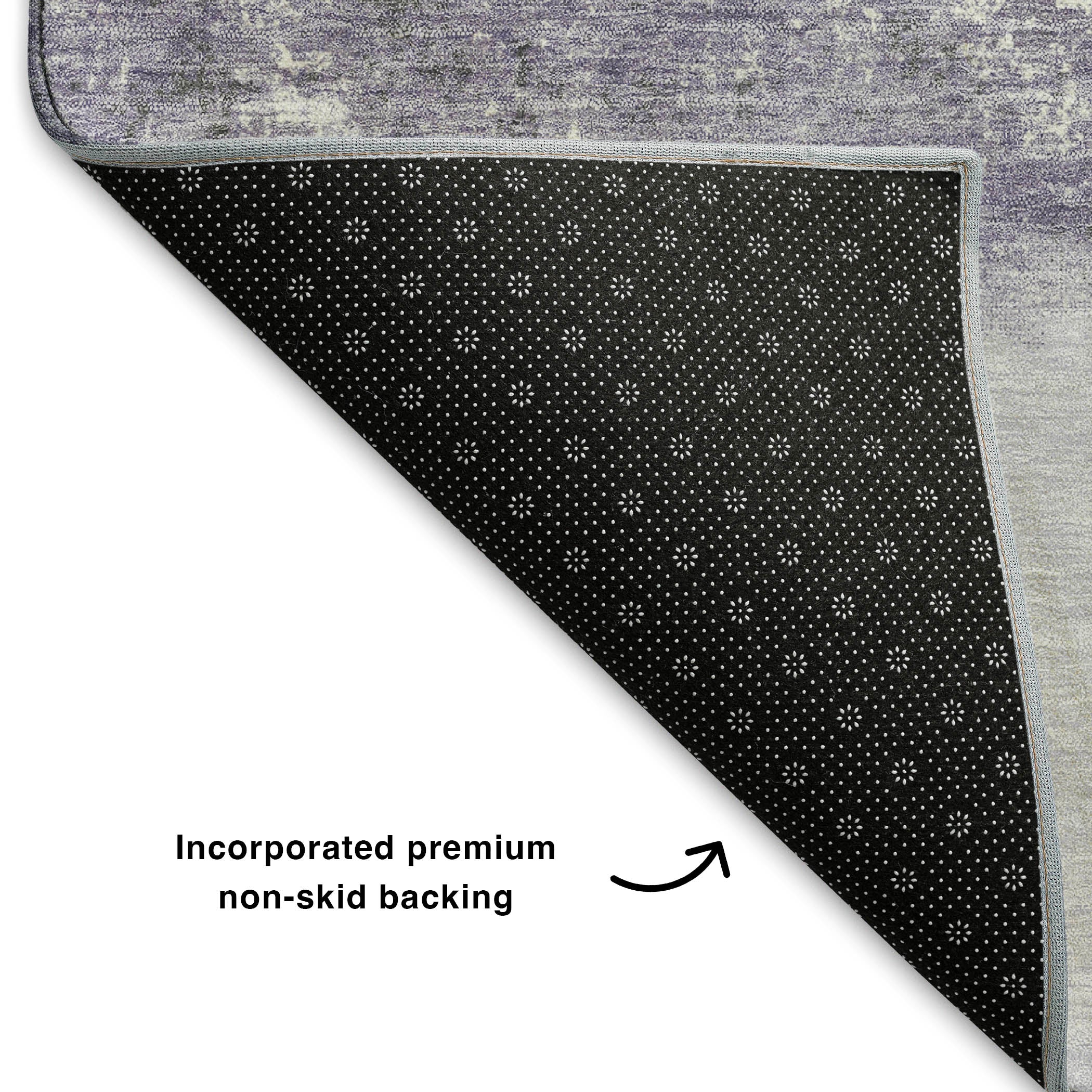 Luang Prabang Machine Washable Transitional Lavender Purple Rug 1'8" x 2'6" #shape_Rectangle