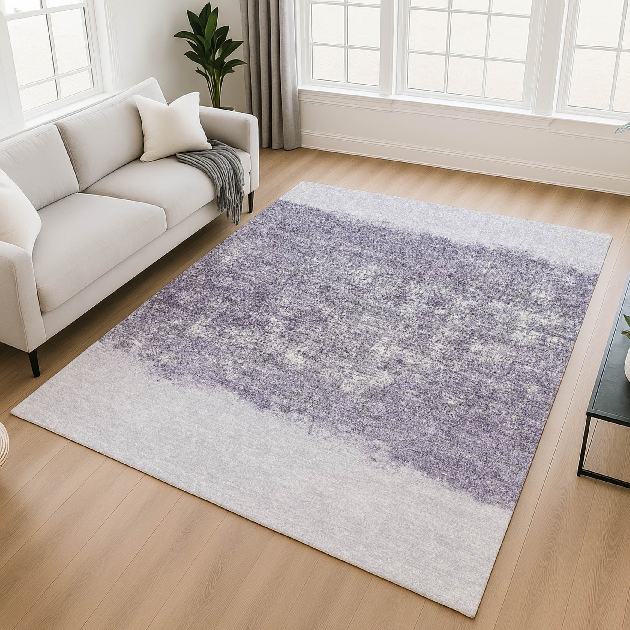 Luang Prabang Machine Washable Transitional Lavender Purple Rug 2'6" x 3'10" #shape_Rectangle