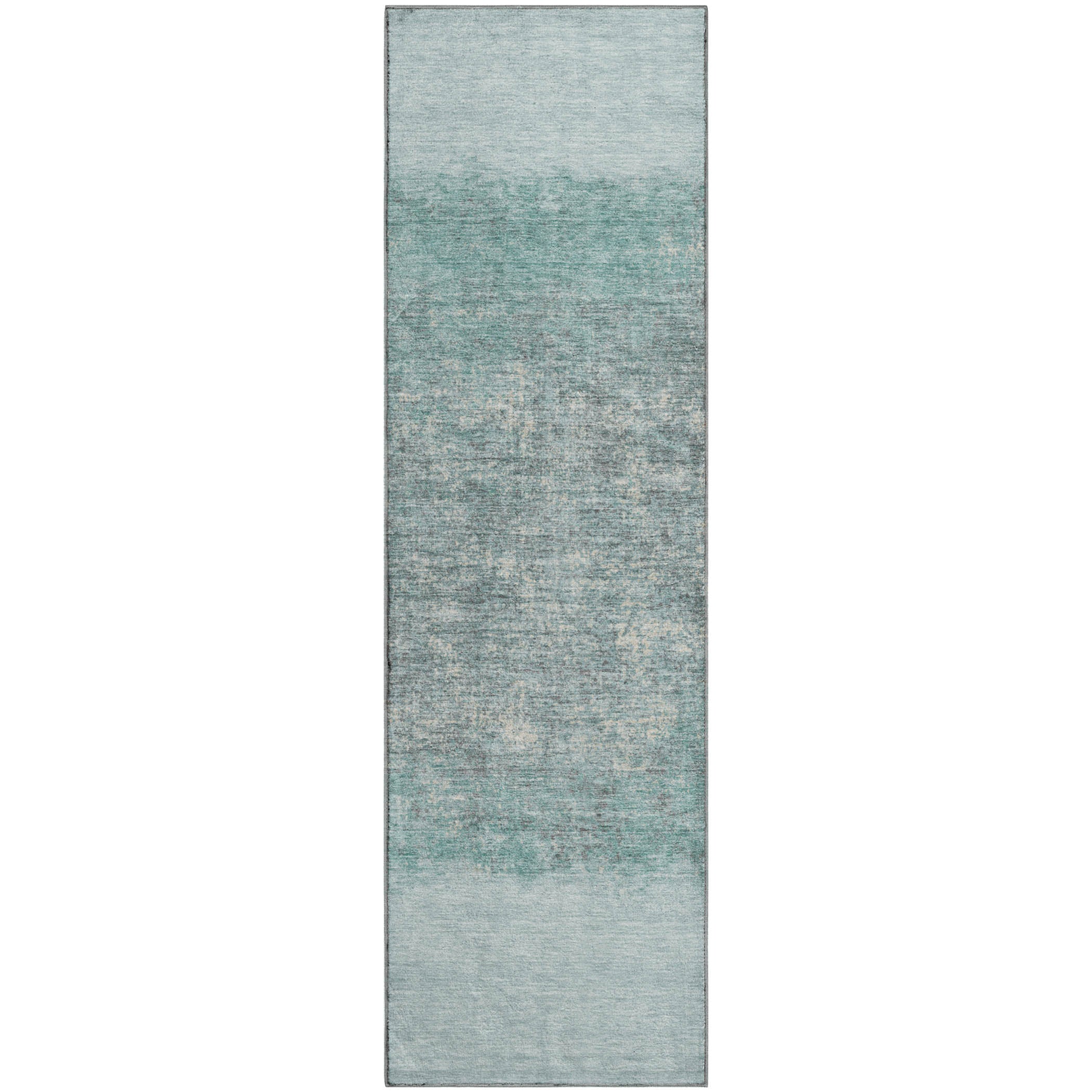 Luang Prabang Machine Washable Transitional Teal Rug 2'3" x 7'6" #shape_Runner
