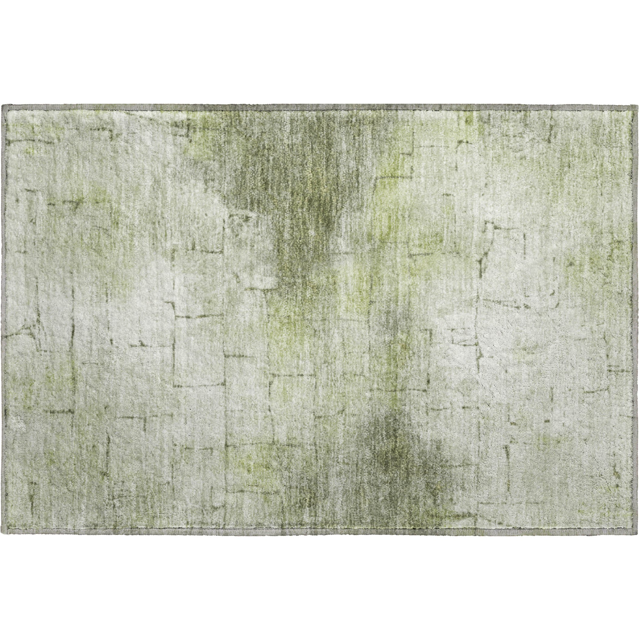 Queenstown Machine Washable Transitional Aloe Green Rug 1'8" x 2'6" #shape_Rectangle