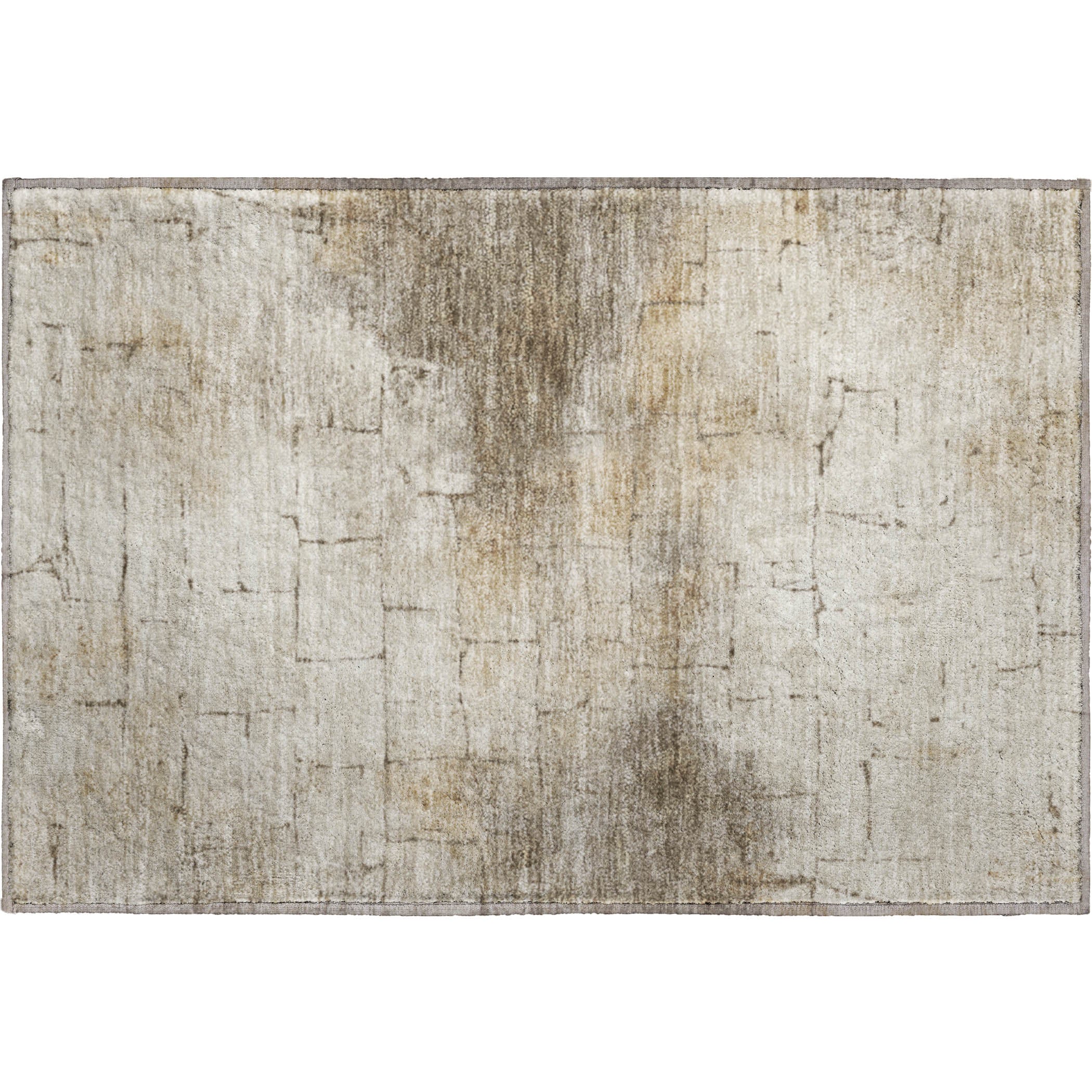 Queenstown Machine Washable Transitional Beige Brown Rug 1'8" x 2'6" #shape_Rectangle