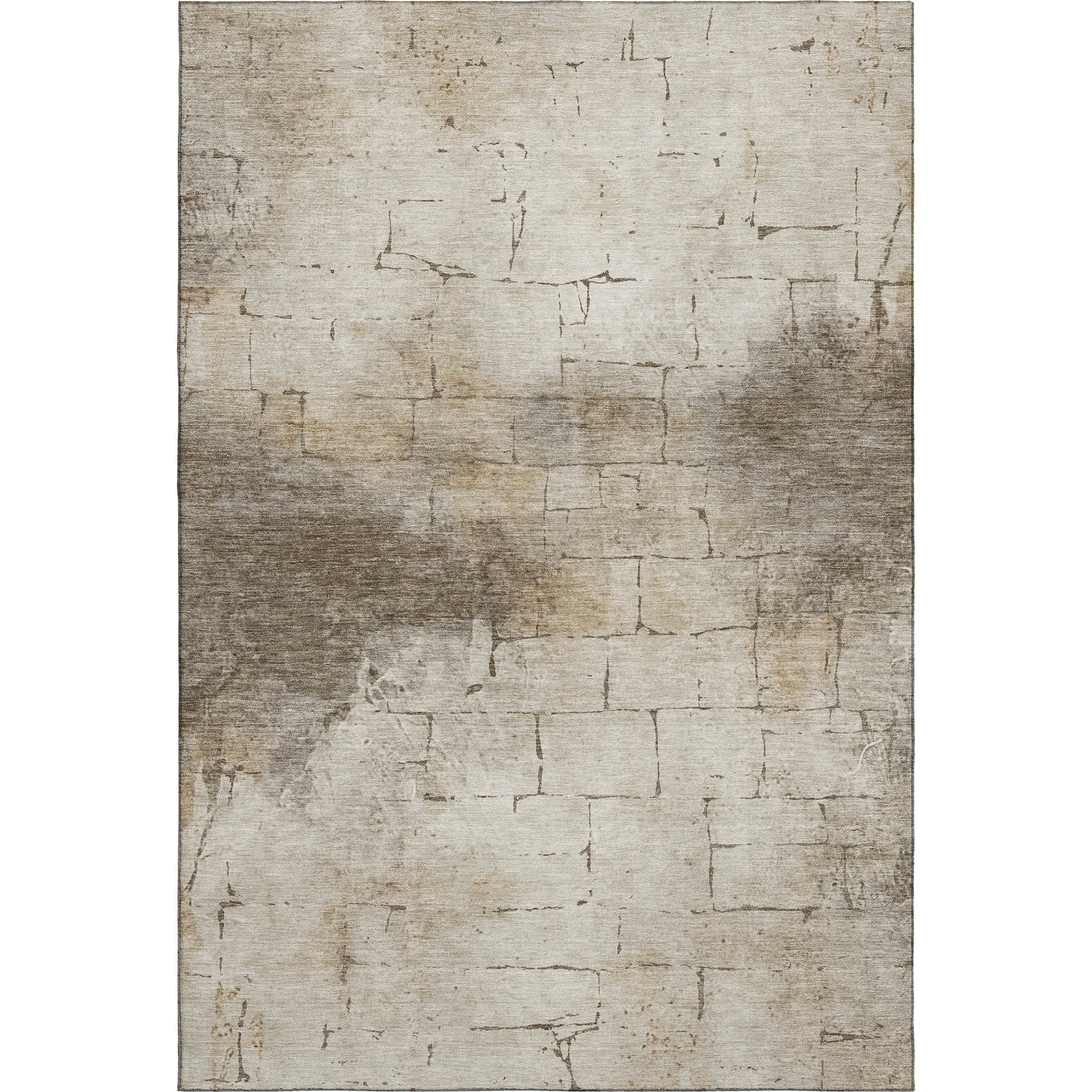 Queenstown Machine Washable Transitional Beige Brown Rug 2'6" x 3'10" #shape_Rectangle