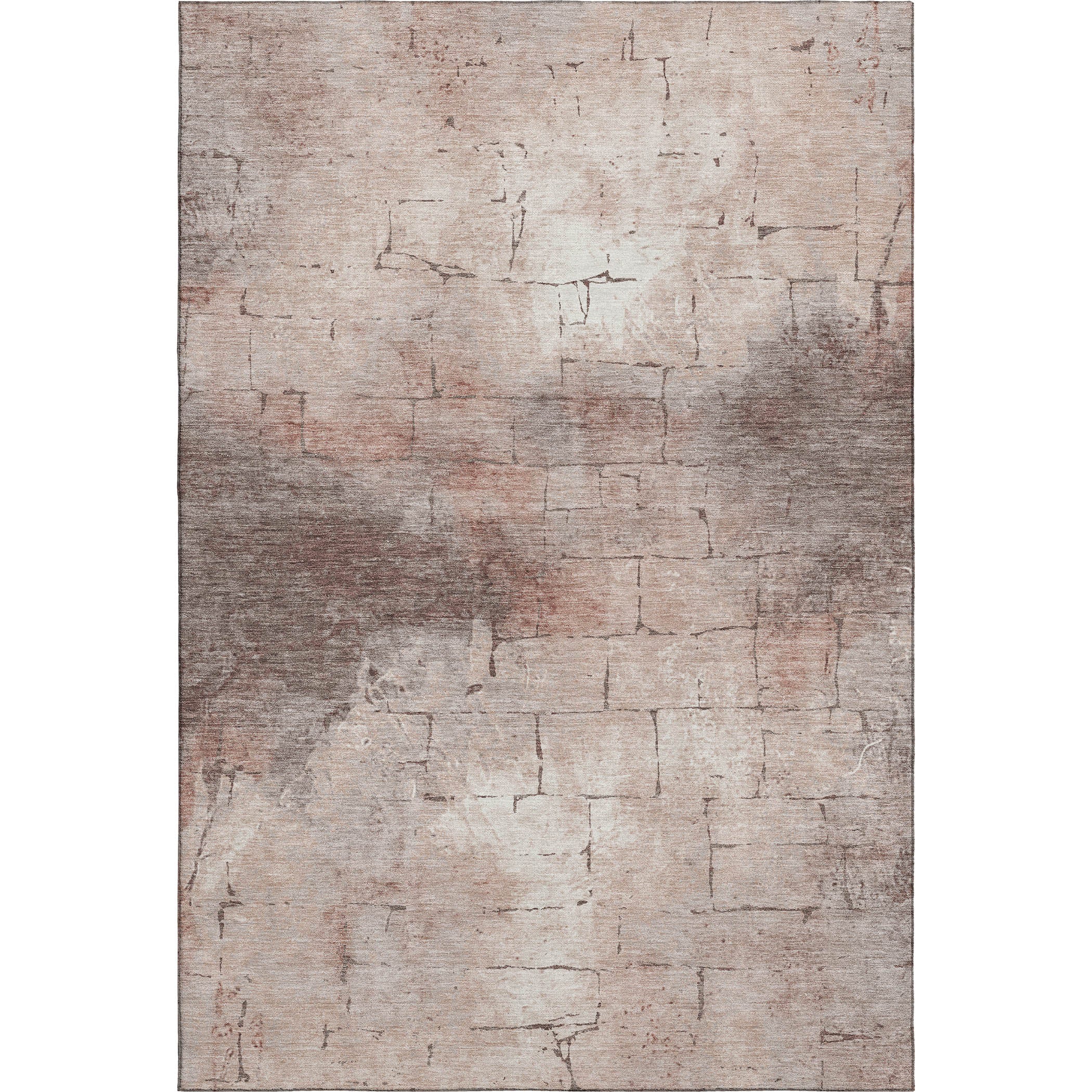 Queenstown Machine Washable Transitional Coral Orange Rug 2'6" x 3'10" #shape_Rectangle