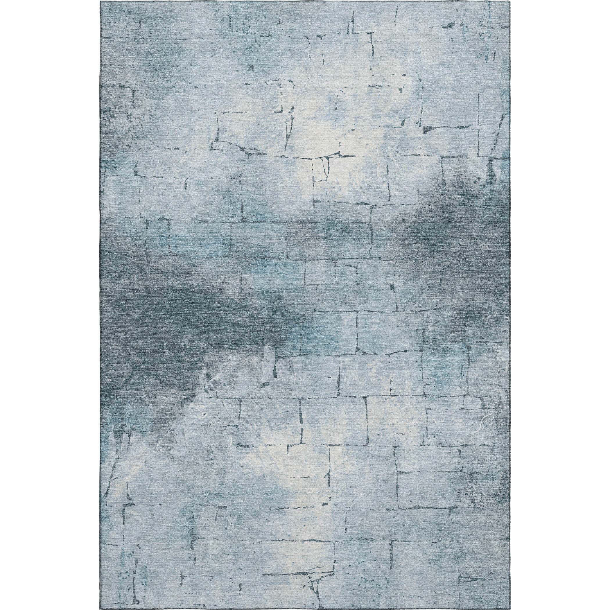 Queenstown Machine Washable Transitional Sky Blue Rug 2'6" x 3'10" #shape_Rectangle