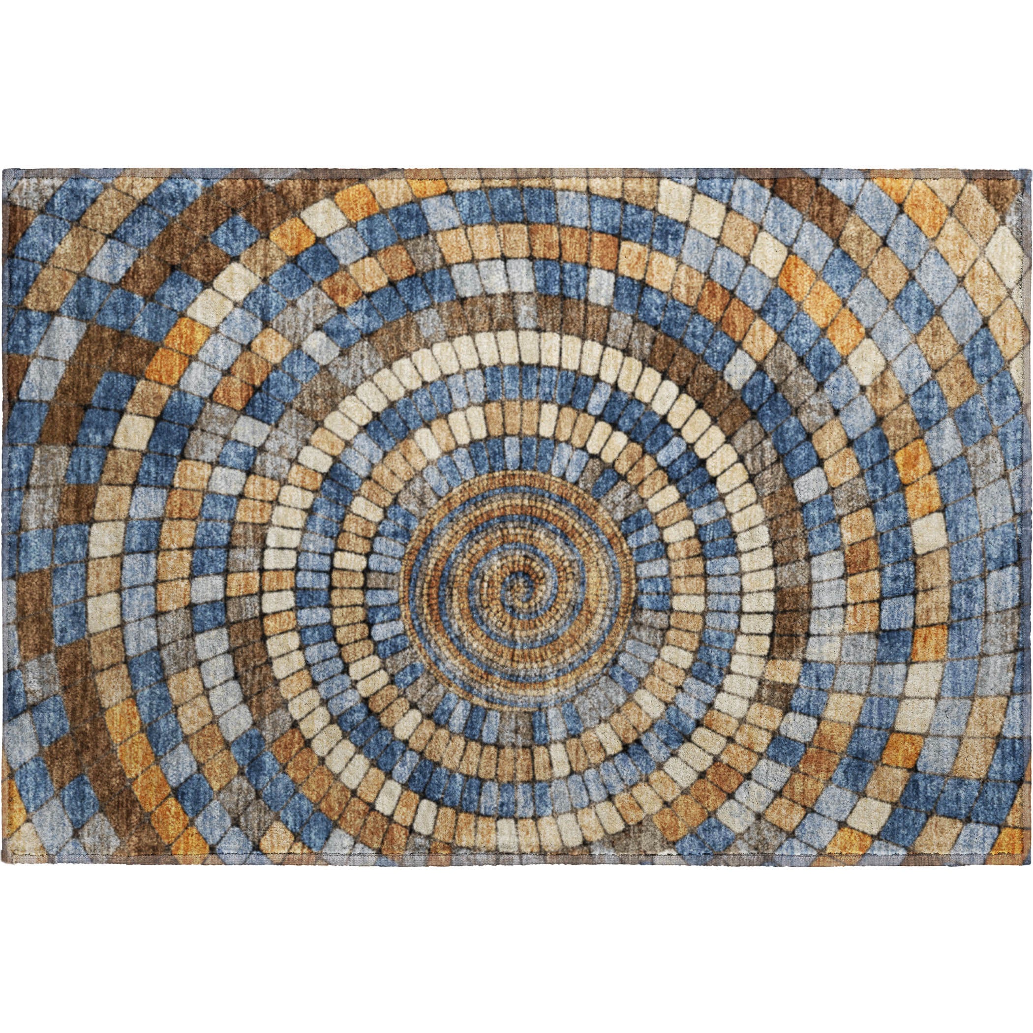 Siena Machine Washable Transitional Denim Blue Rug 1'8" x 2'6" #shape_Rectangle