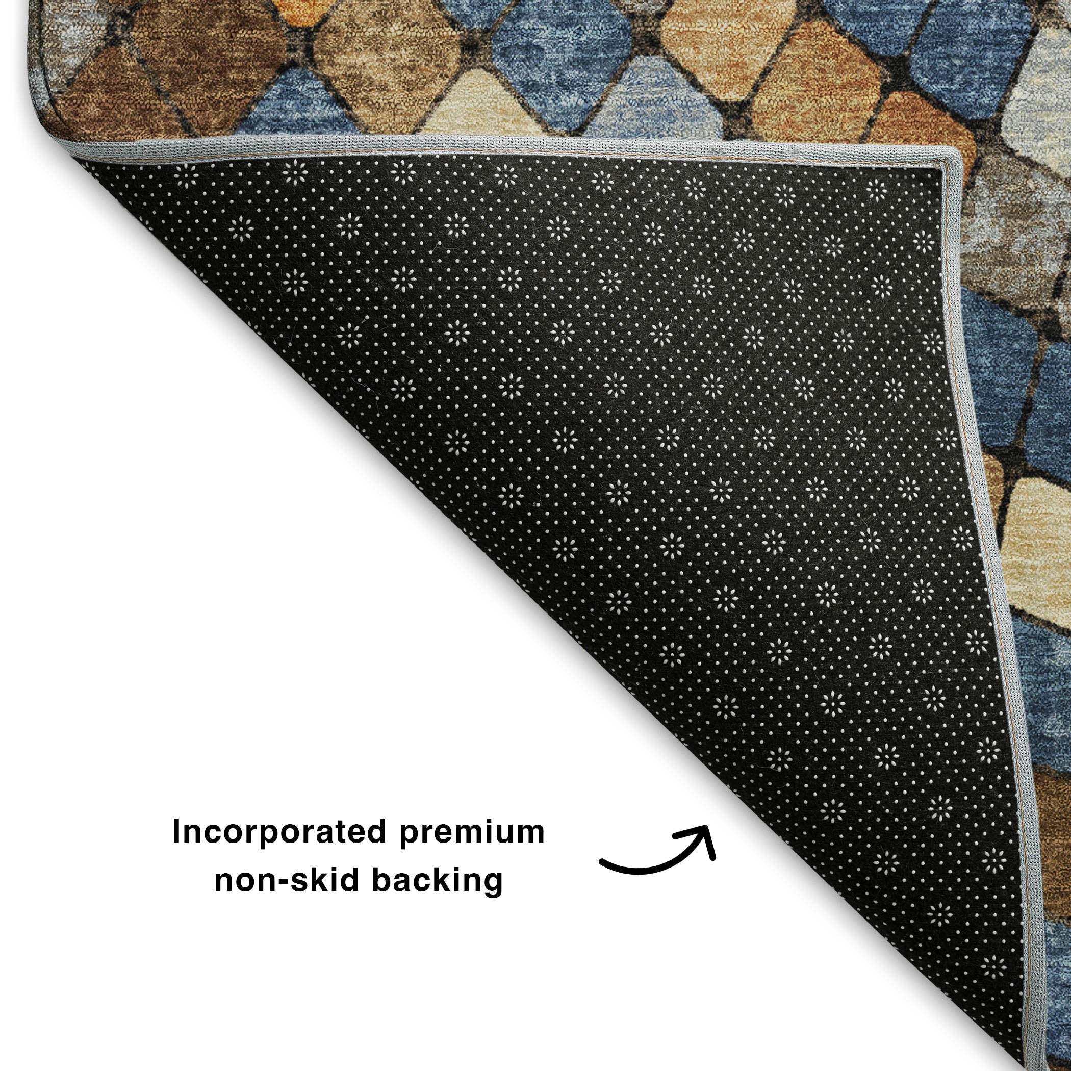 Siena Machine Washable Transitional Denim Blue Rug 1'8" x 2'6" #shape_Rectangle