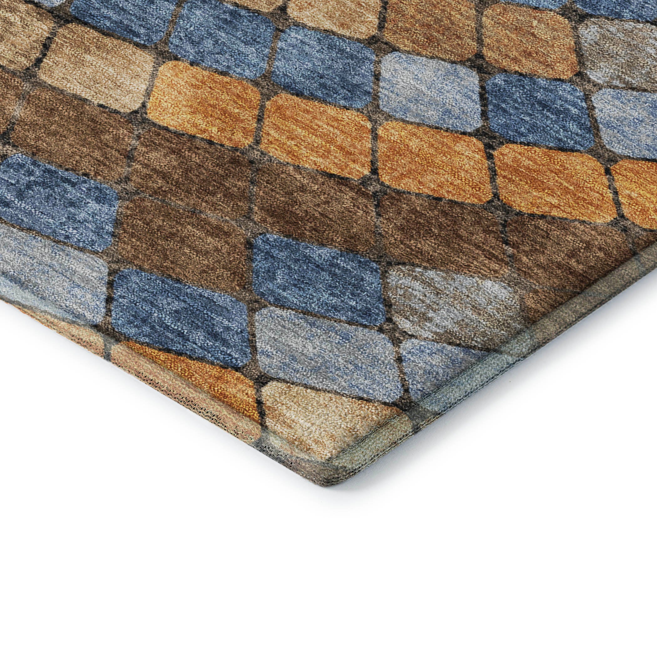 Siena Machine Washable Transitional Denim Blue Rug 1'8" x 2'6" #shape_Rectangle