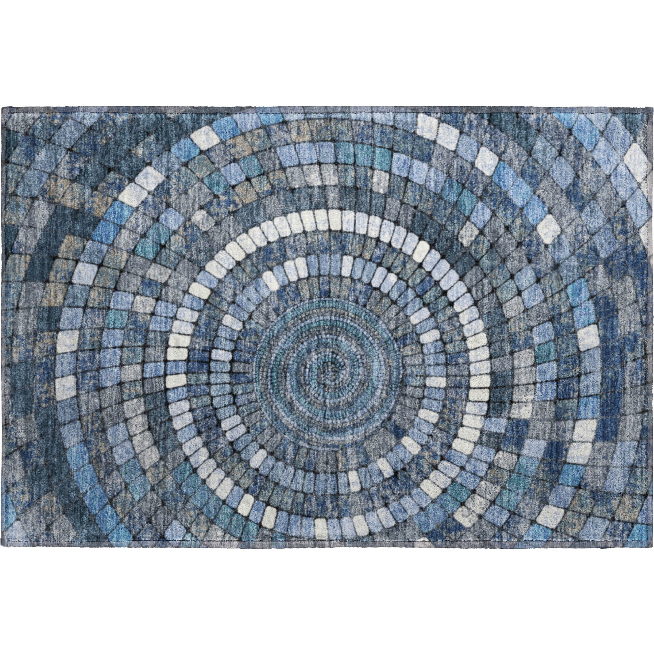 Siena Machine Washable Transitional Navy Blue Rug 1'8" x 2'6" #shape_Rectangle