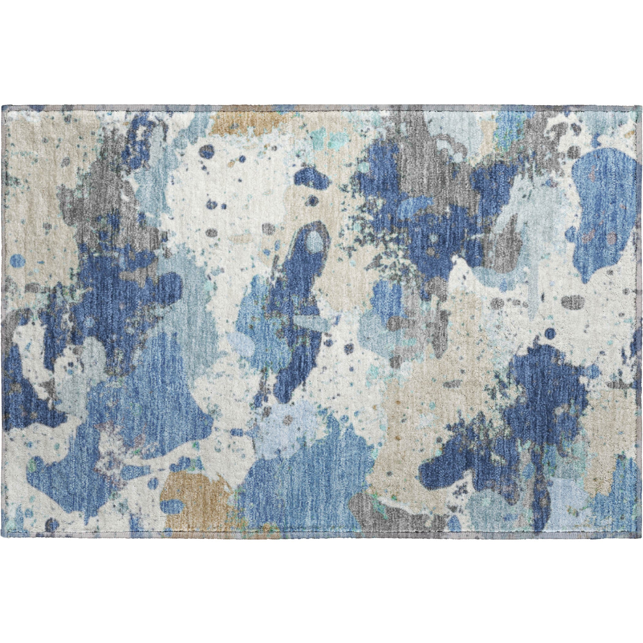 Marrakech Machine Washable Transitional Denim Blue Rug 1'8" x 2'6" #shape_Rectangle