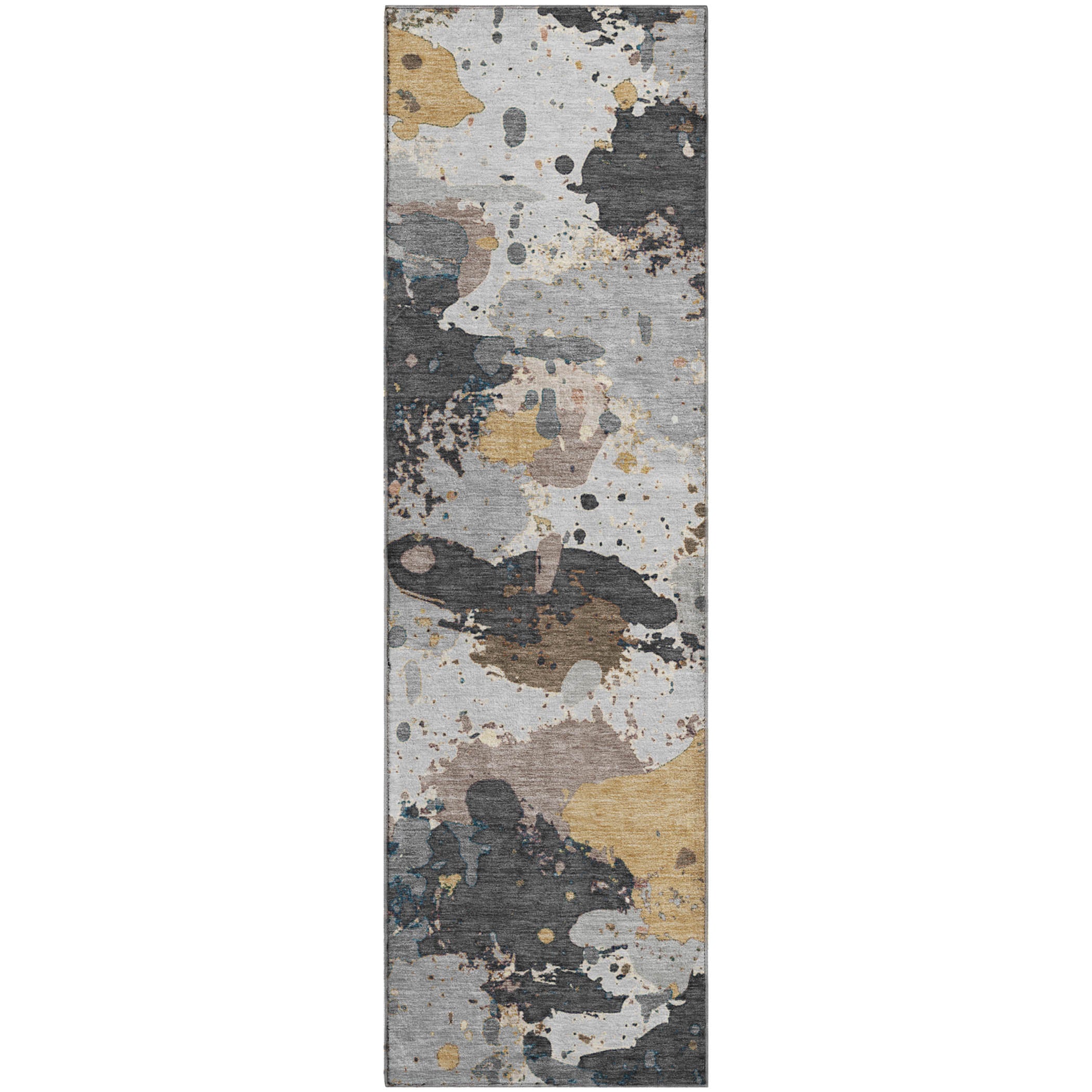 Marrakech Machine Washable Transitional Gray Rug 2'3" x 7'6" #shape_Runner