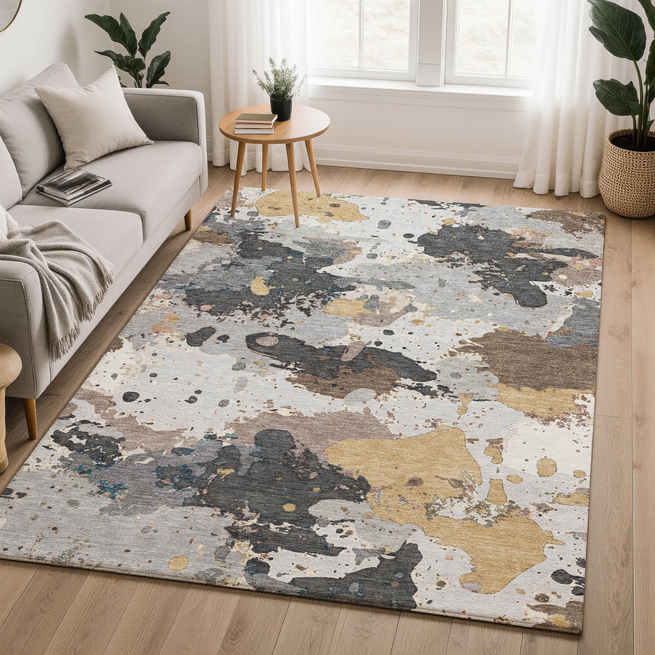 Marrakech Machine Washable Transitional Gray Rug 2'6" x 3'10" #shape_Rectangle