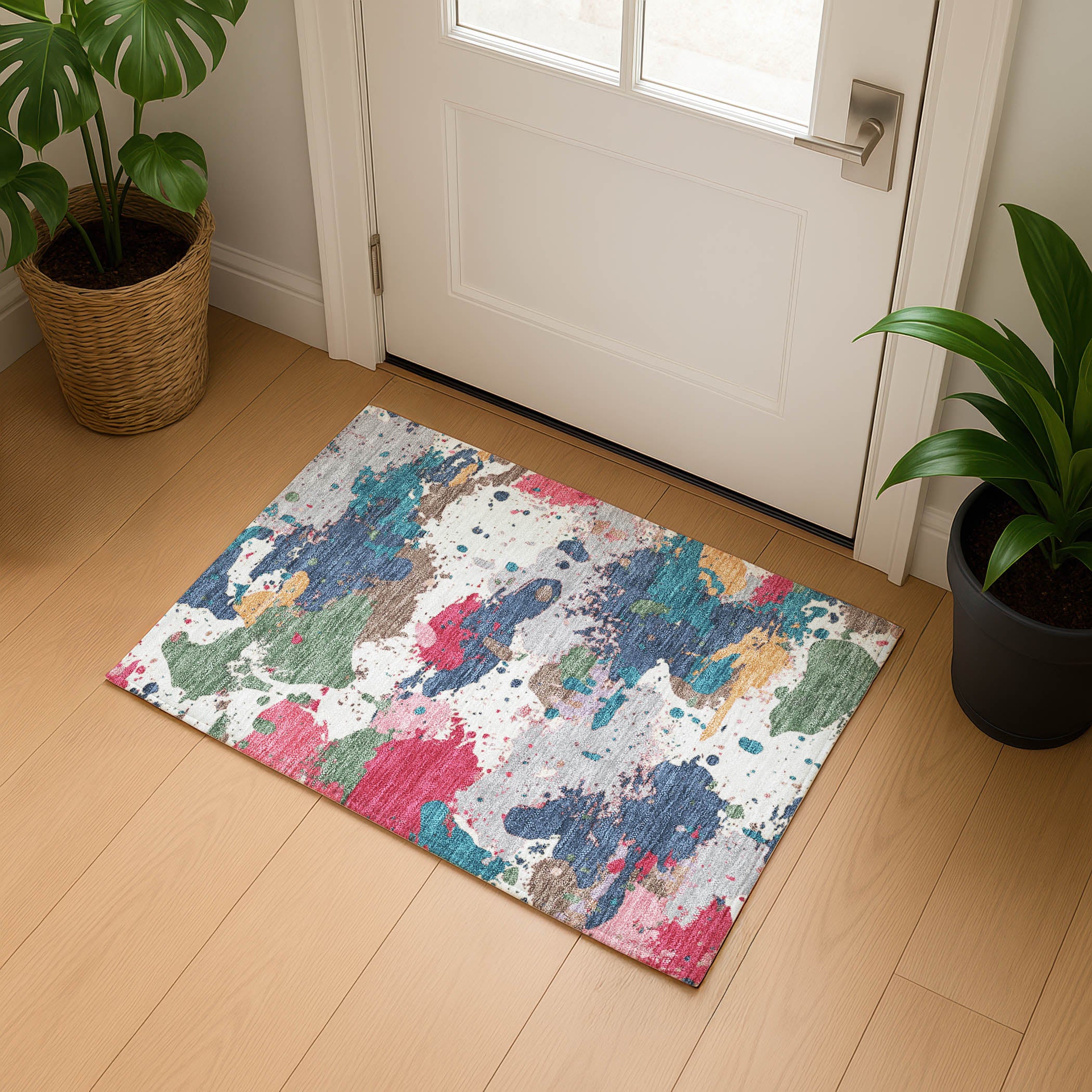 Marrakech Machine Washable Transitional Ivory Rug 1'8" x 2'6" #shape_Rectangle