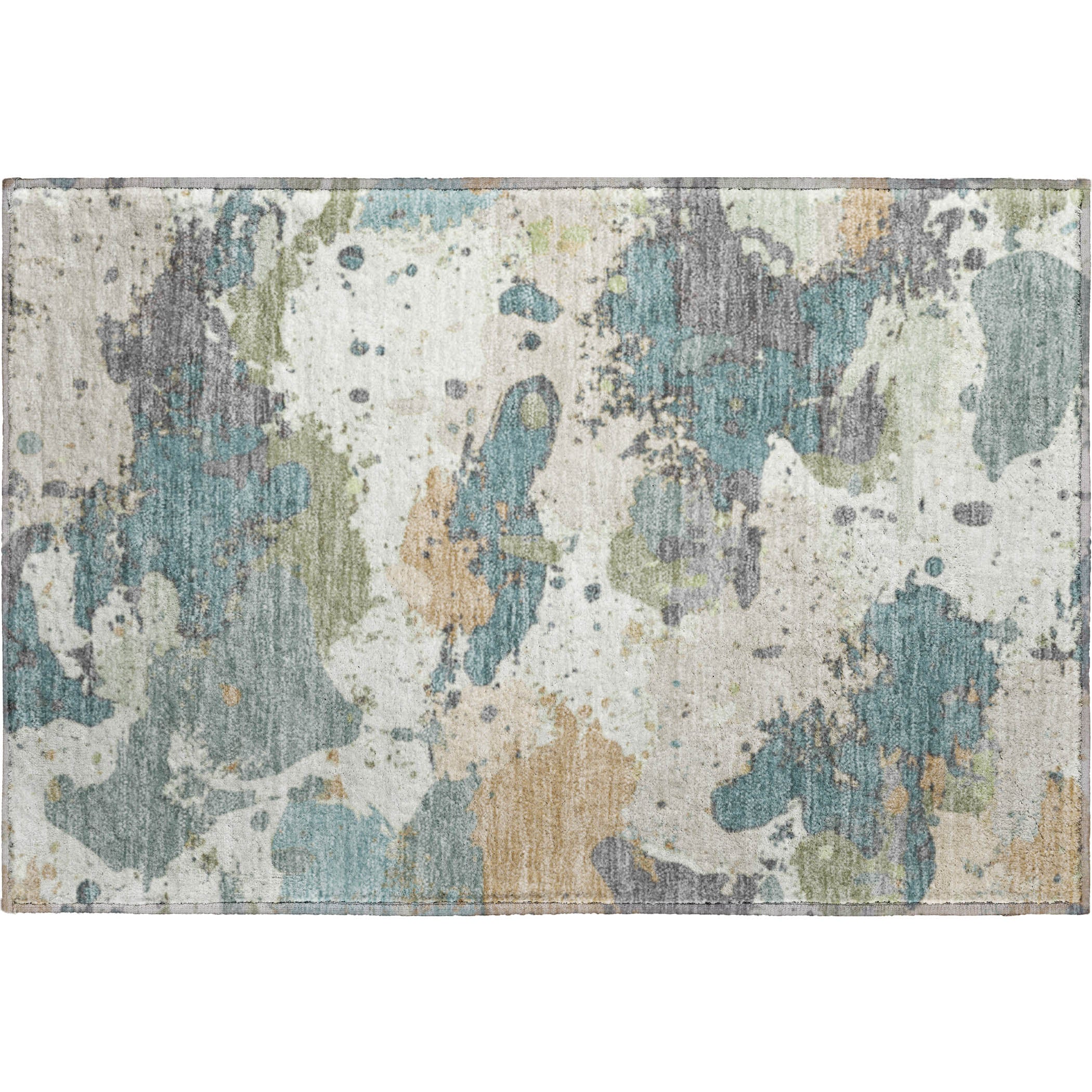Marrakech Machine Washable Transitional Seafoam Blue Rug 1'8" x 2'6" #shape_Rectangle