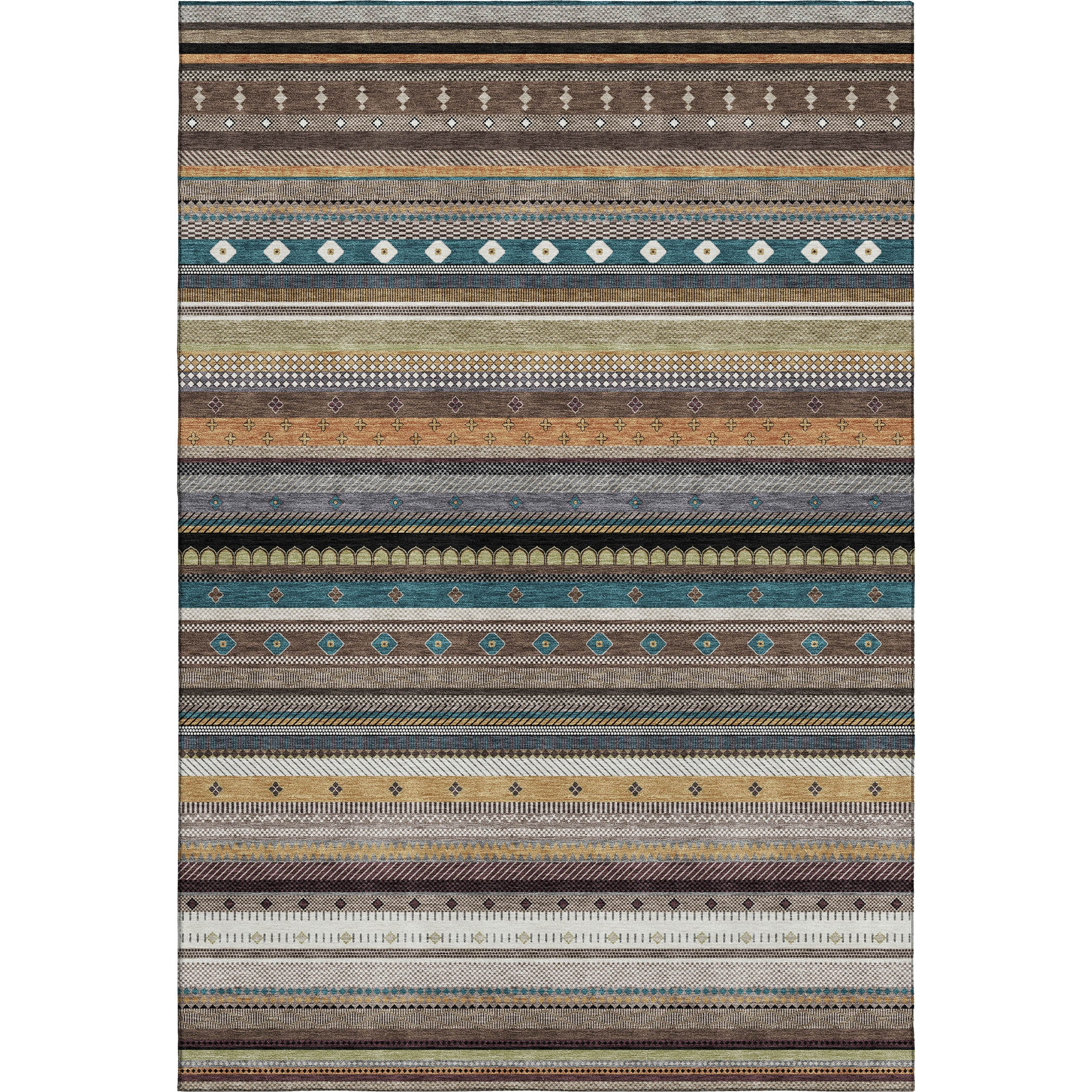 Lisbon Machine Washable Transitional Brown Rug 2'6" x 3'10" #shape_Rectangle