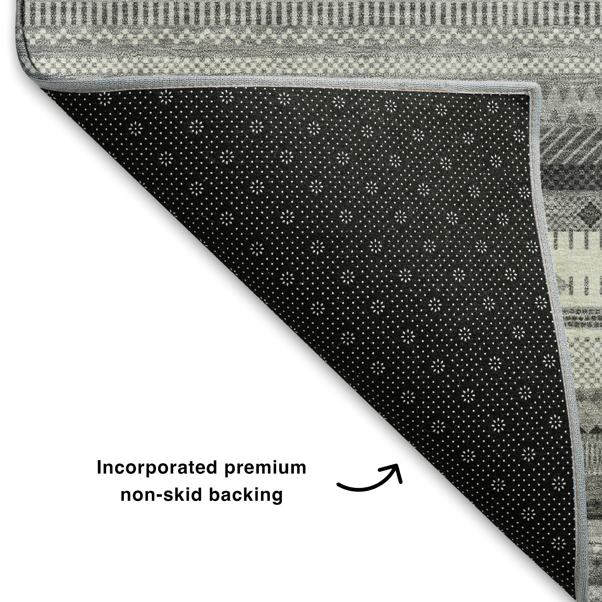Lisbon Machine Washable Transitional Gray Rug 1'8" x 2'6" #shape_Rectangle