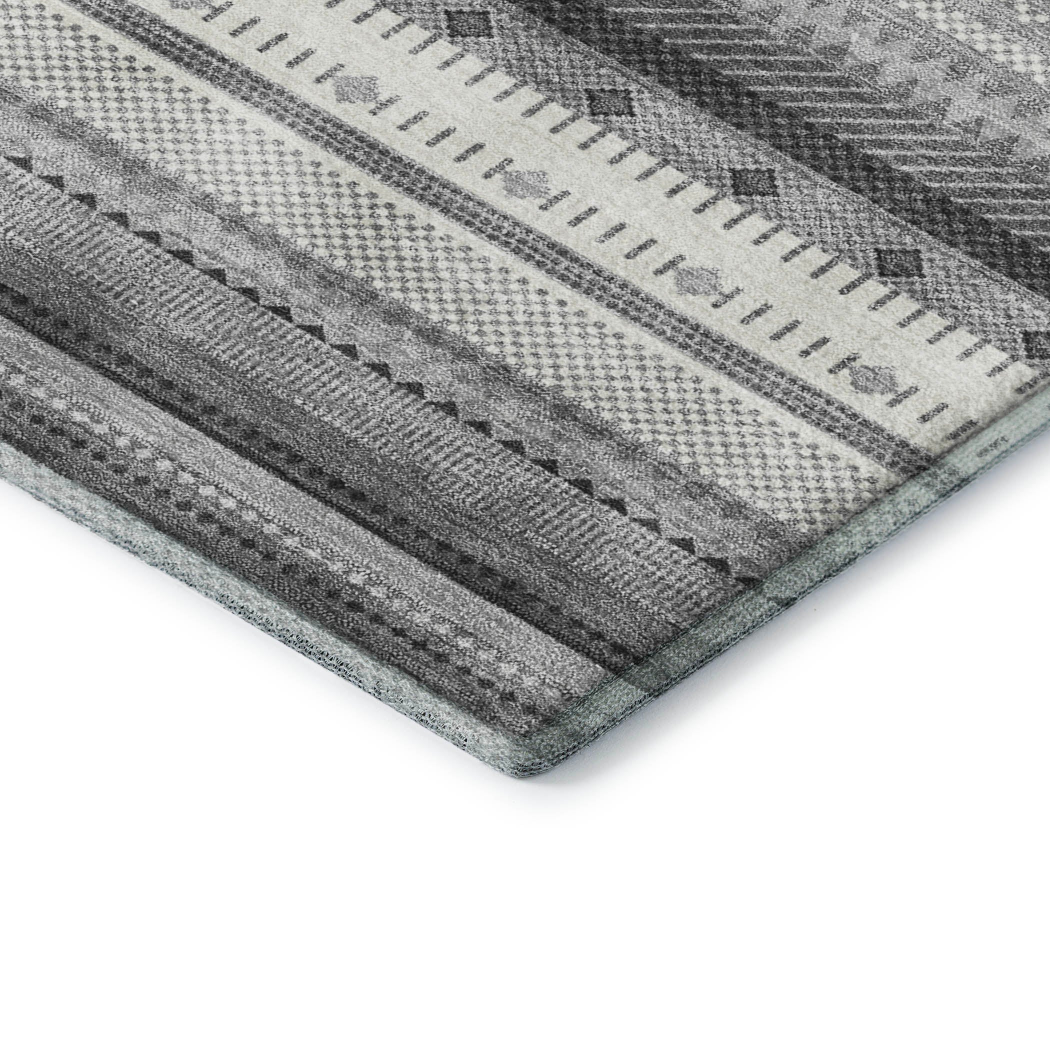 Lisbon Machine Washable Transitional Gray Rug 1'8" x 2'6" #shape_Rectangle