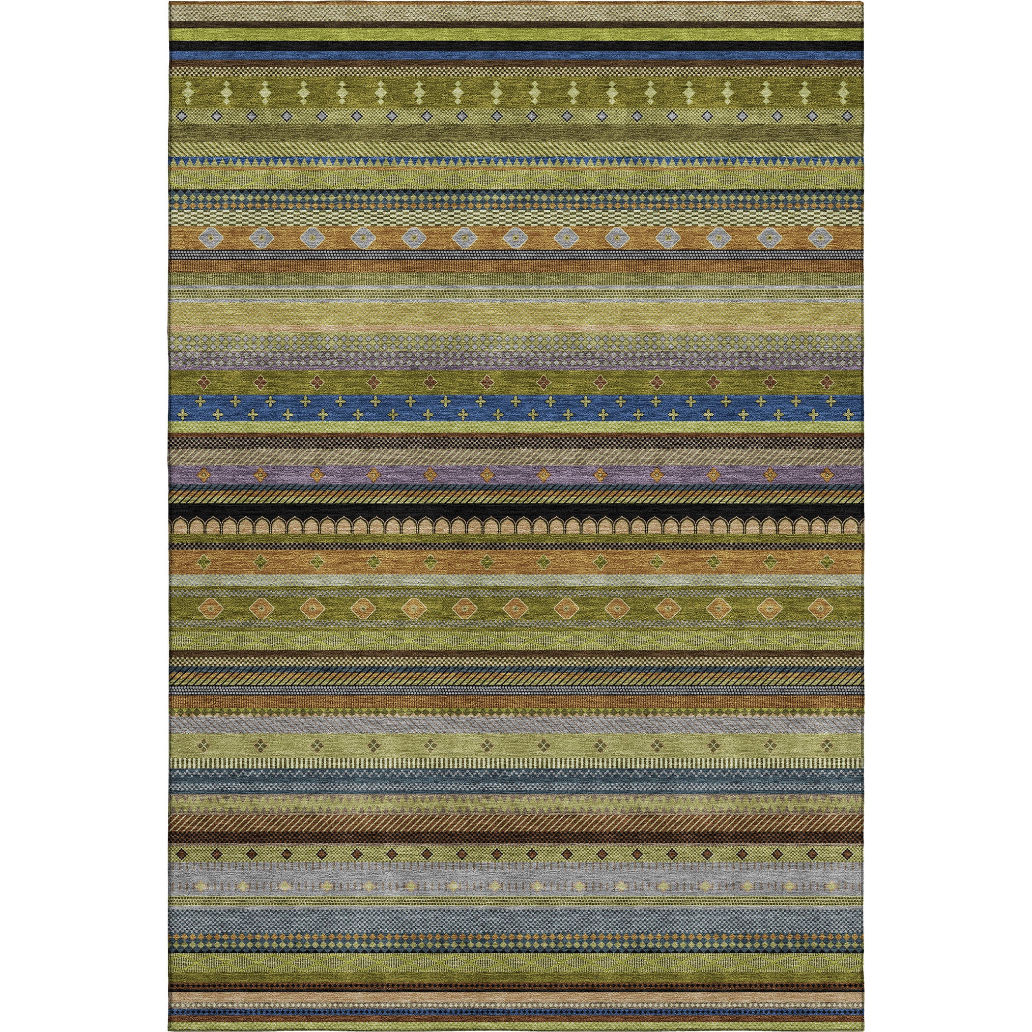 Lisbon Machine Washable Transitional Olive Green Rug 2'6" x 3'10" #shape_Rectangle