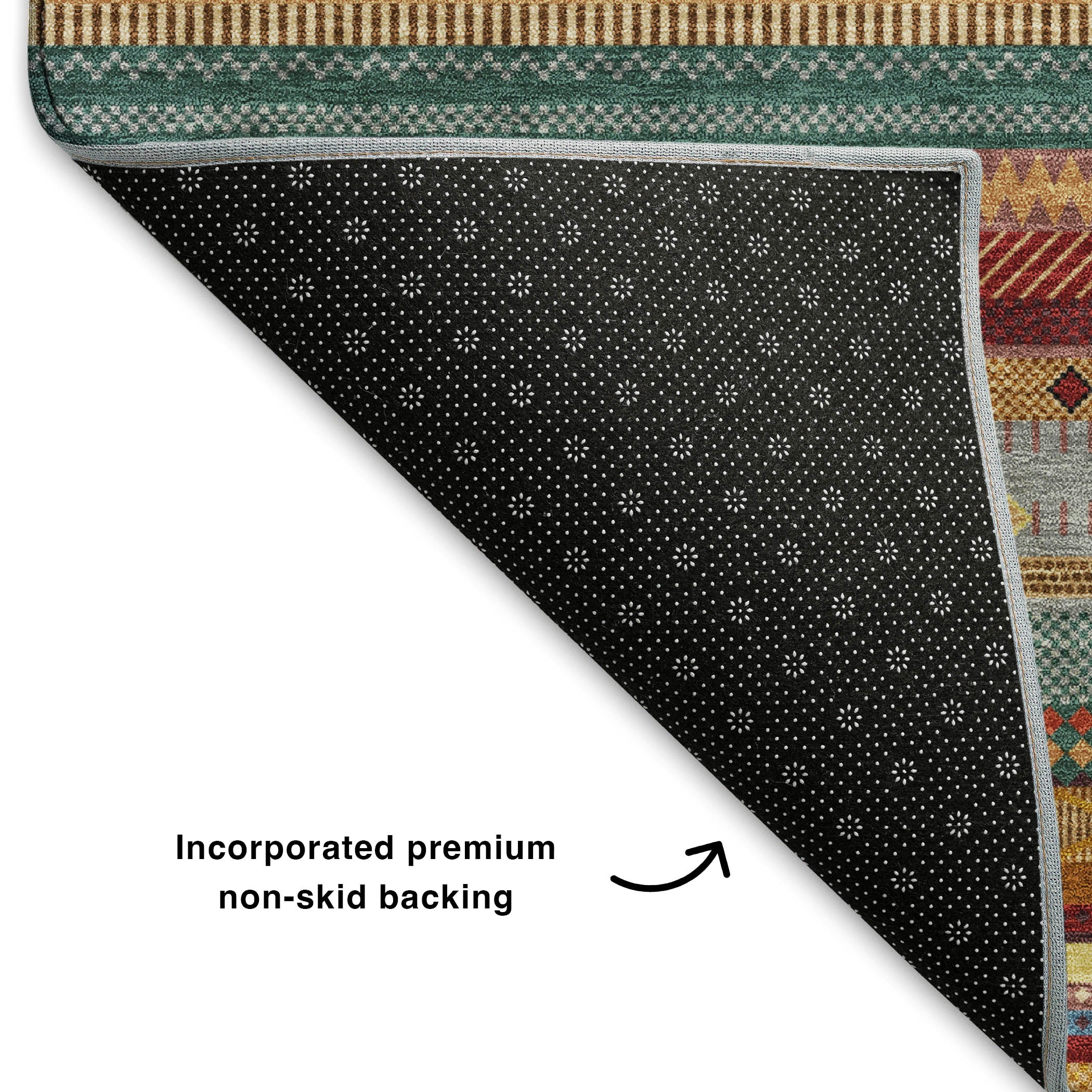 Lisbon Machine Washable Transitional Paprika Orange Rug 1'8" x 2'6" #shape_Rectangle