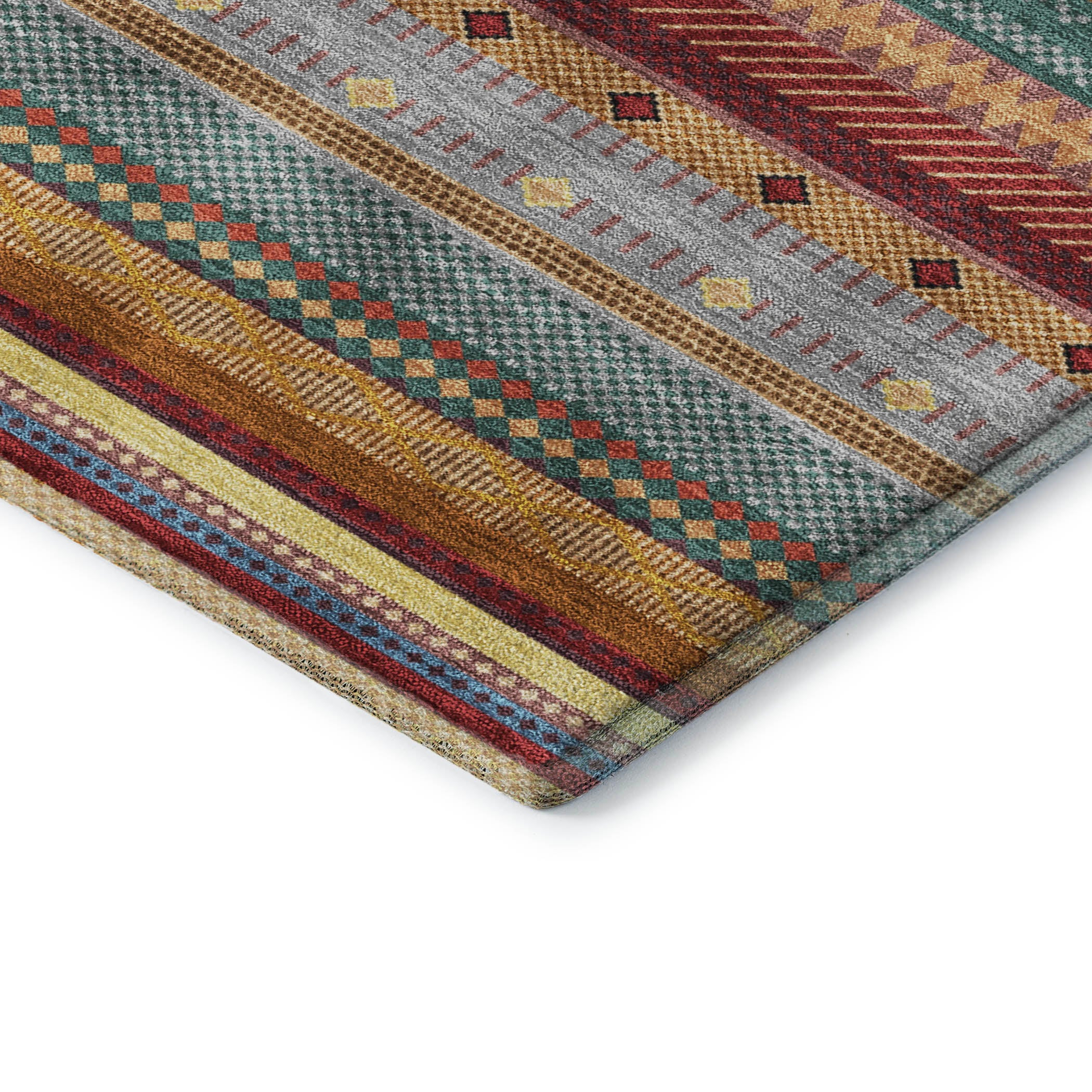 Lisbon Machine Washable Transitional Paprika Orange Rug 1'8" x 2'6" #shape_Rectangle