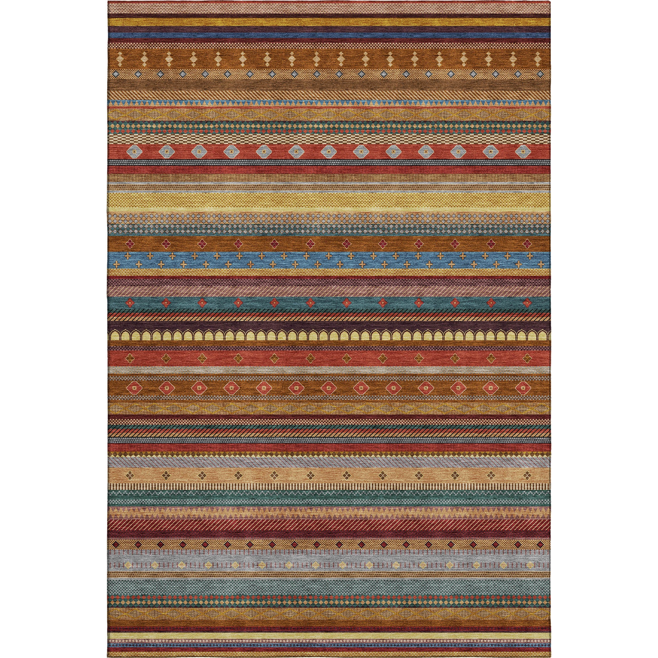 Lisbon Machine Washable Transitional Paprika Orange Rug 2'6" x 3'10" #shape_Rectangle
