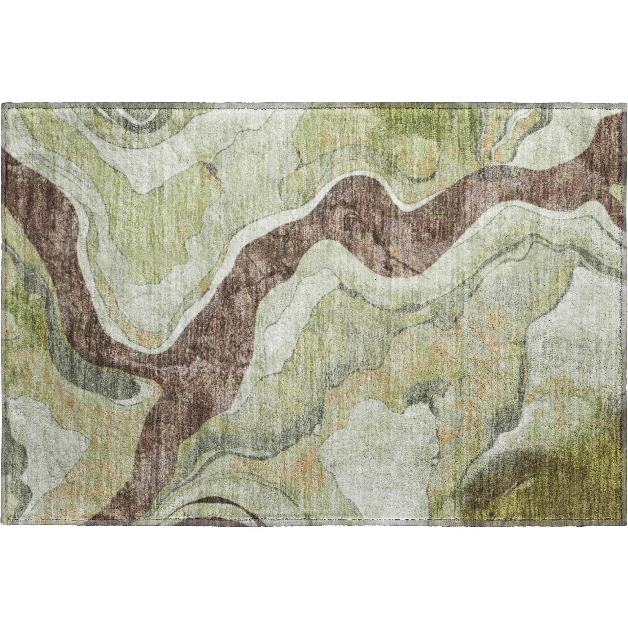 Split Machine Washable Transitional Aloe Green Rug 1'8" x 2'6" #shape_Rectangle