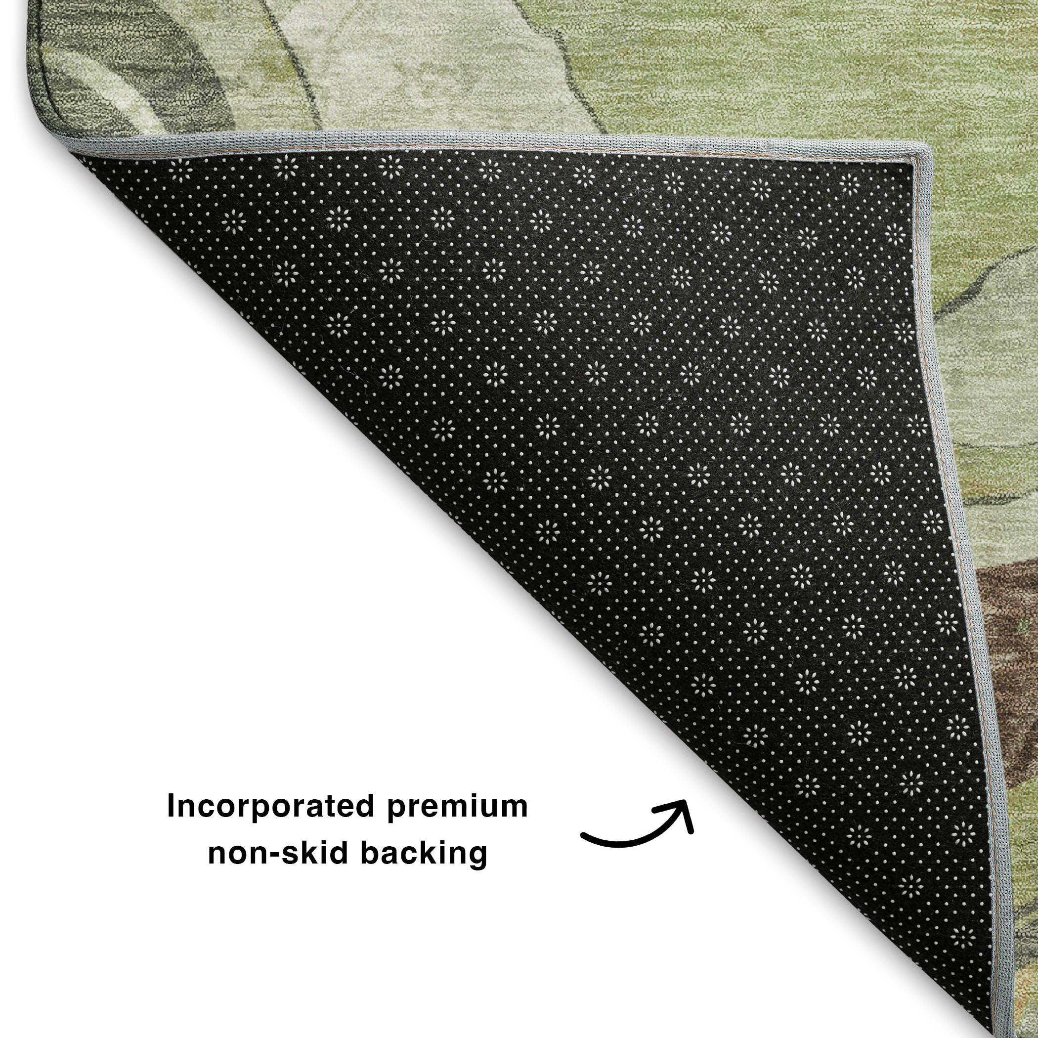 Split Machine Washable Transitional Aloe Green Rug 1'8" x 2'6" #shape_Rectangle