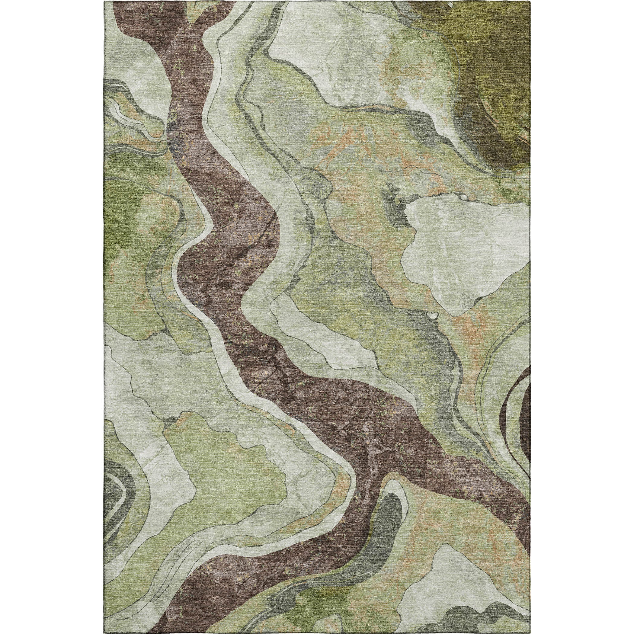 Split Machine Washable Transitional Aloe Green Rug 2'6" x 3'10" #shape_Rectangle
