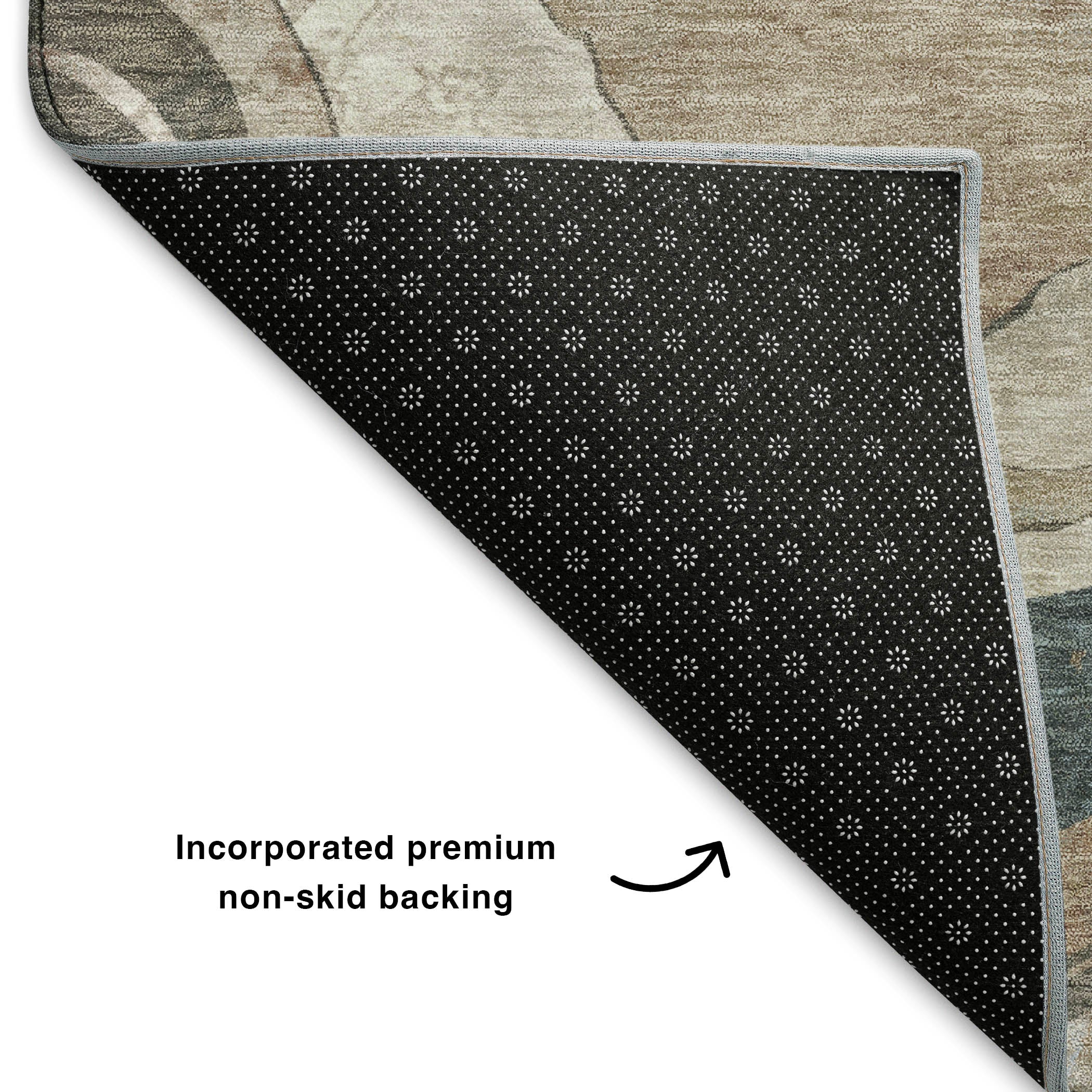 Split Machine Washable Transitional Beige Brown Rug 1'8" x 2'6" #shape_Rectangle