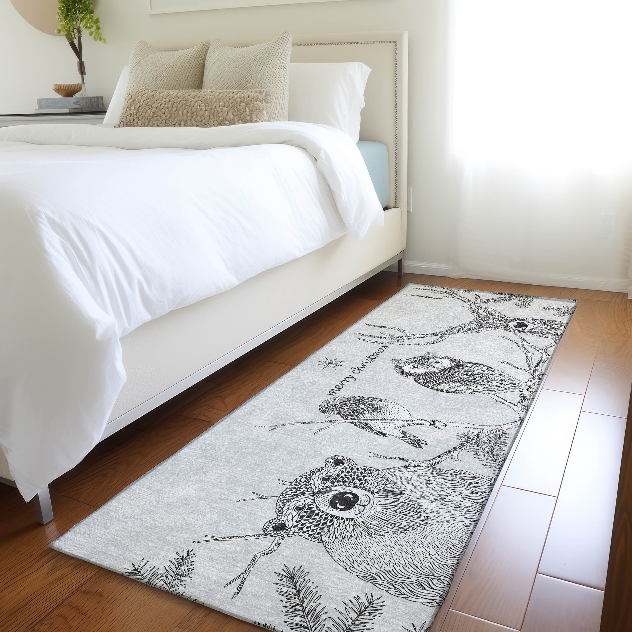Hoi An Machine Washable Holiday Gray Rug 2'3" x 7'6" #shape_Runner